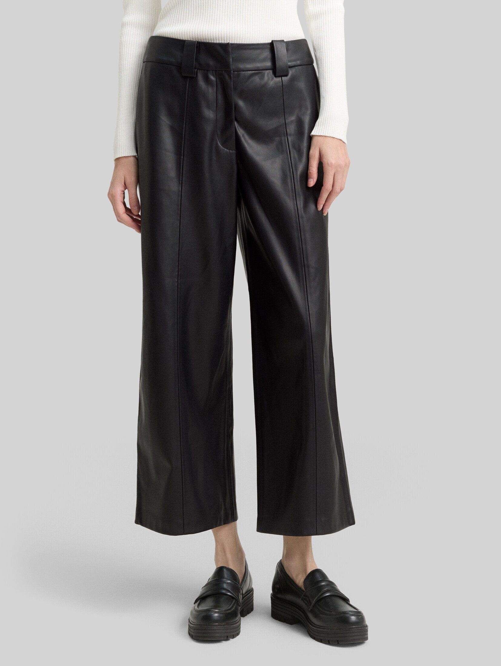 TOM TAILOR 7/8-Hose Hosen & Chino Culotte Hose in Lederoptik