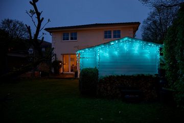 Northpoint LED-Lichterkette Eiszapfen Innen und Außen Timerfunktion 10m Kabel Vorhang Blau