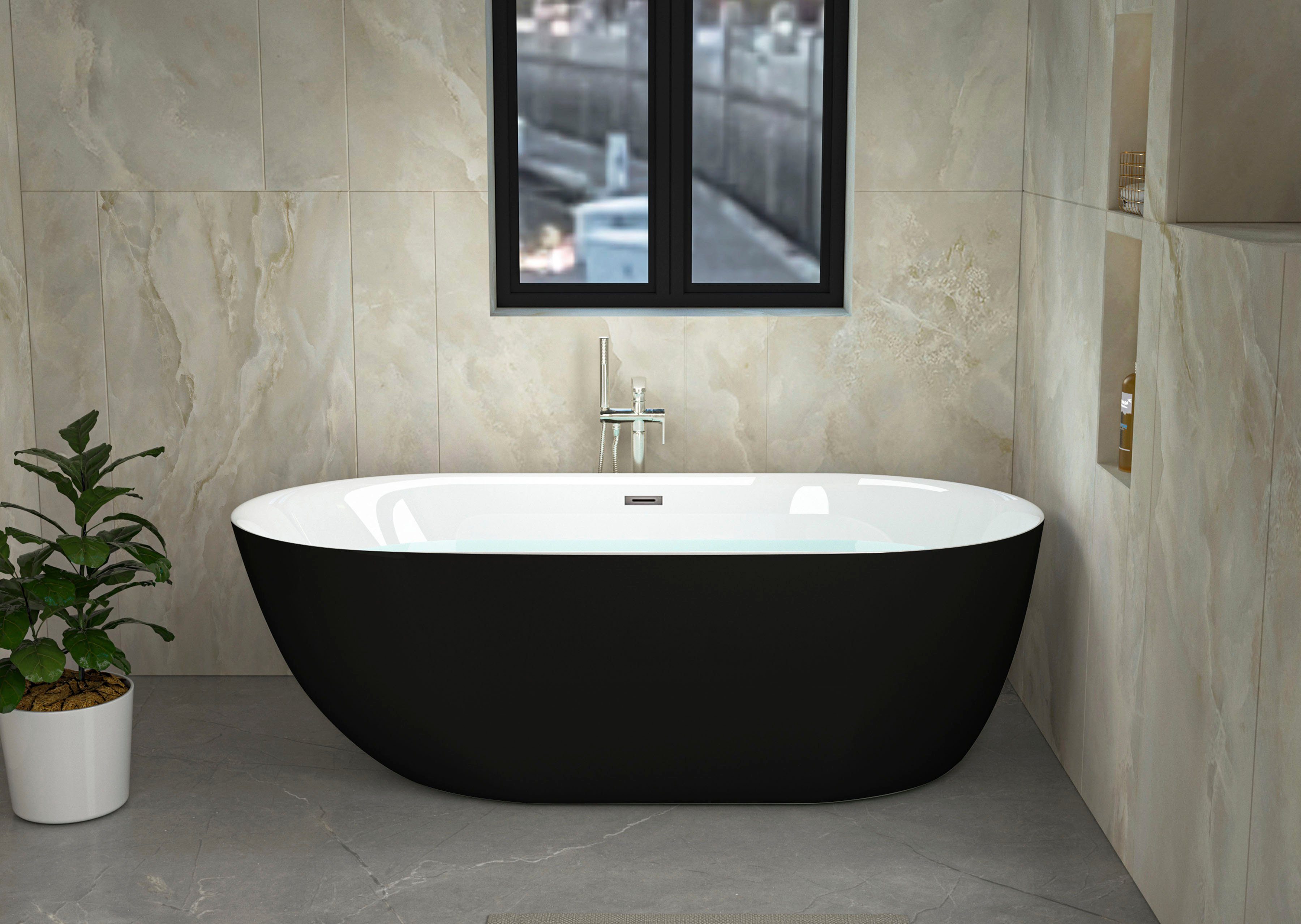 Sanotechnik Badewanne Melbourne, Maße: 170x75x56cm