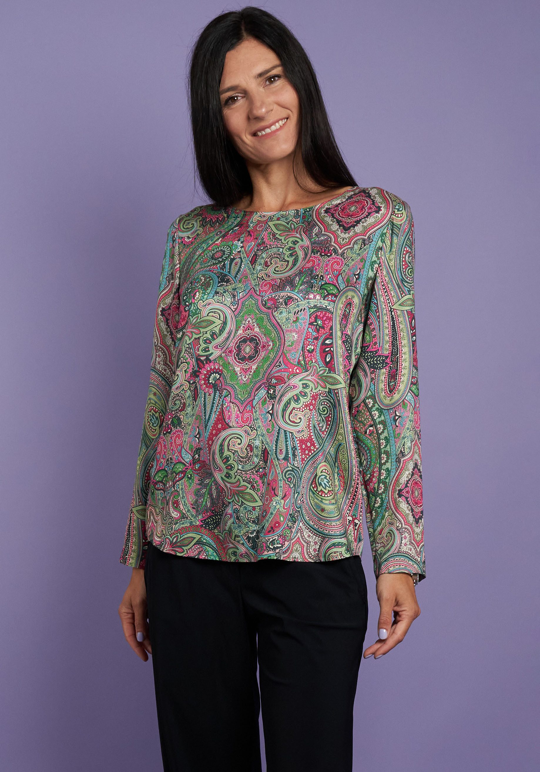 Seidel Moden Langarmbluse mit All-Over Print, günstig online kaufen