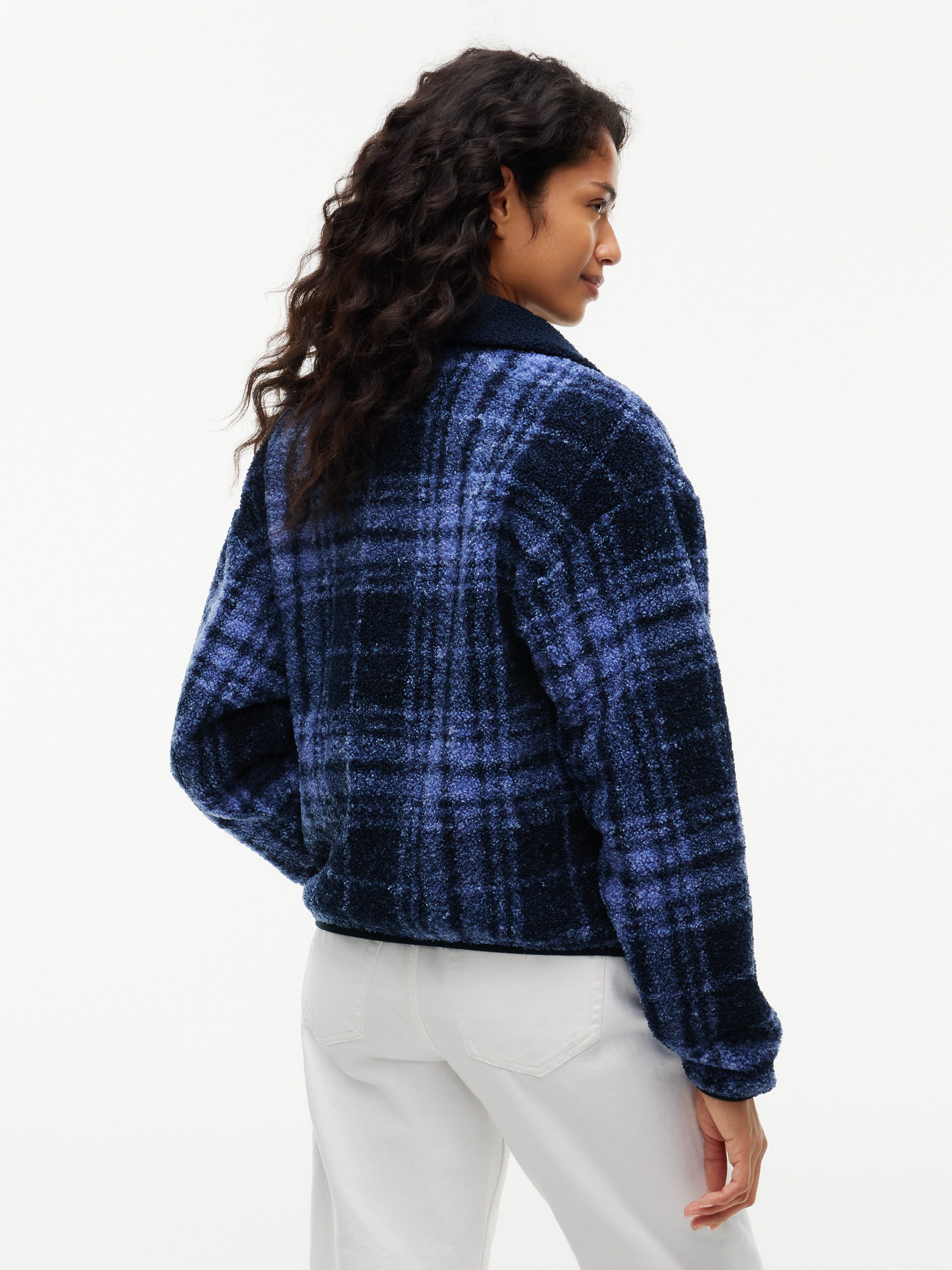 Tommy Jeans Sweatjacke TJW S FLAG ZIP THRU TEDDY EXT Kunstfaser