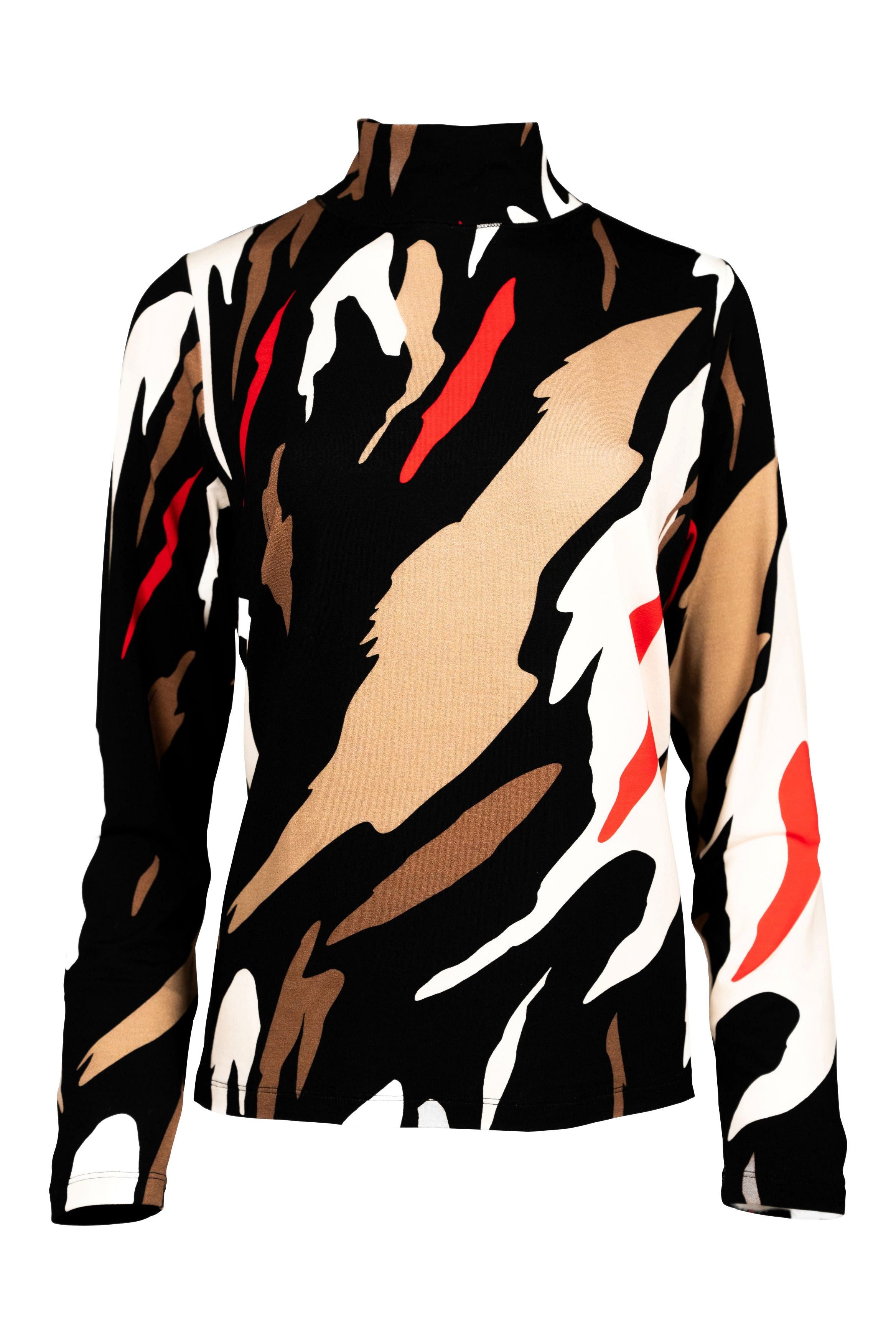 Faber Stehkragenshirt Stehkragenshirt mit Camouflage-Print mit Camouflage-Print