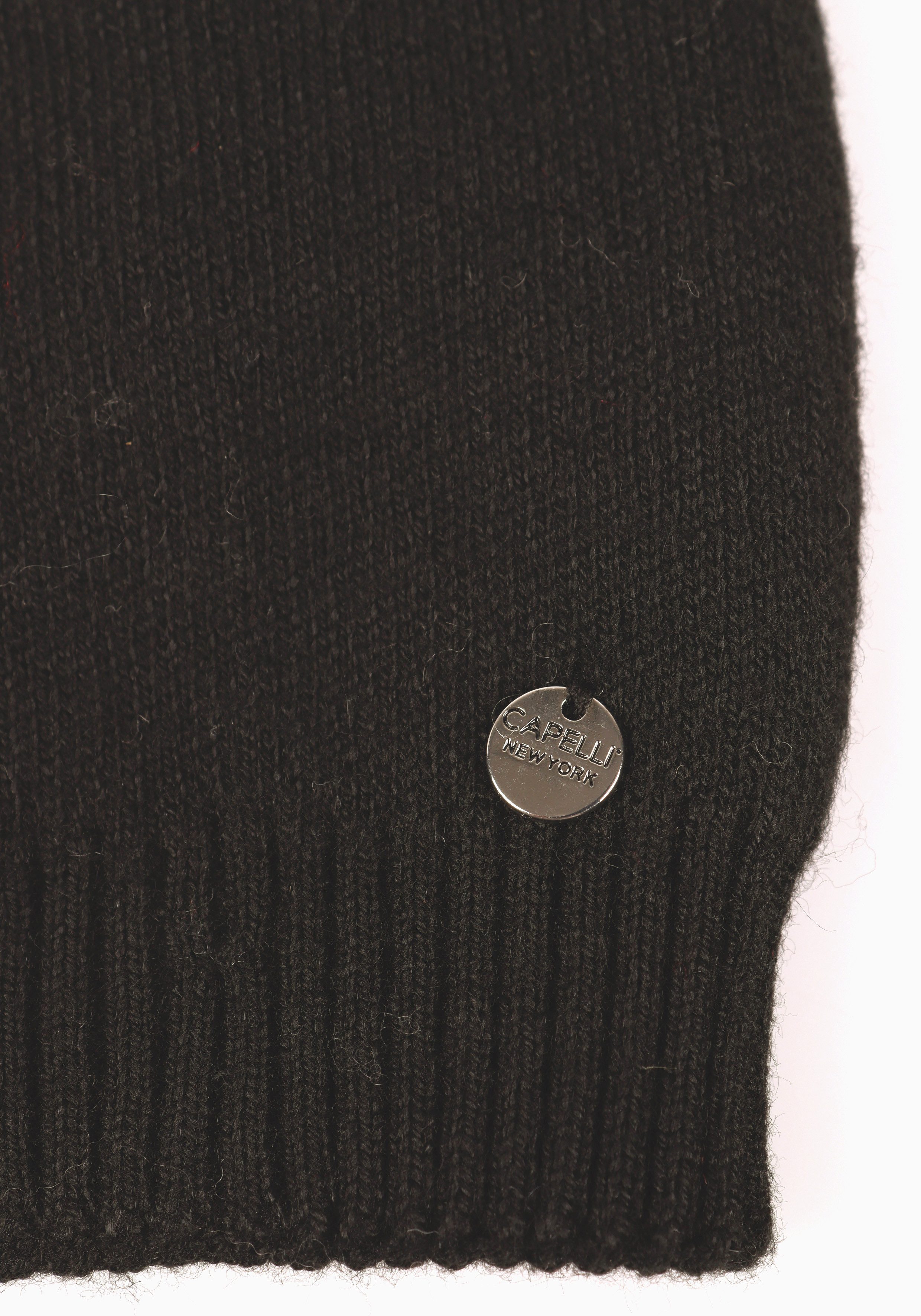 Capelli New York Beanie (Packung) Metall-Logo, gerafft, Feinstrick