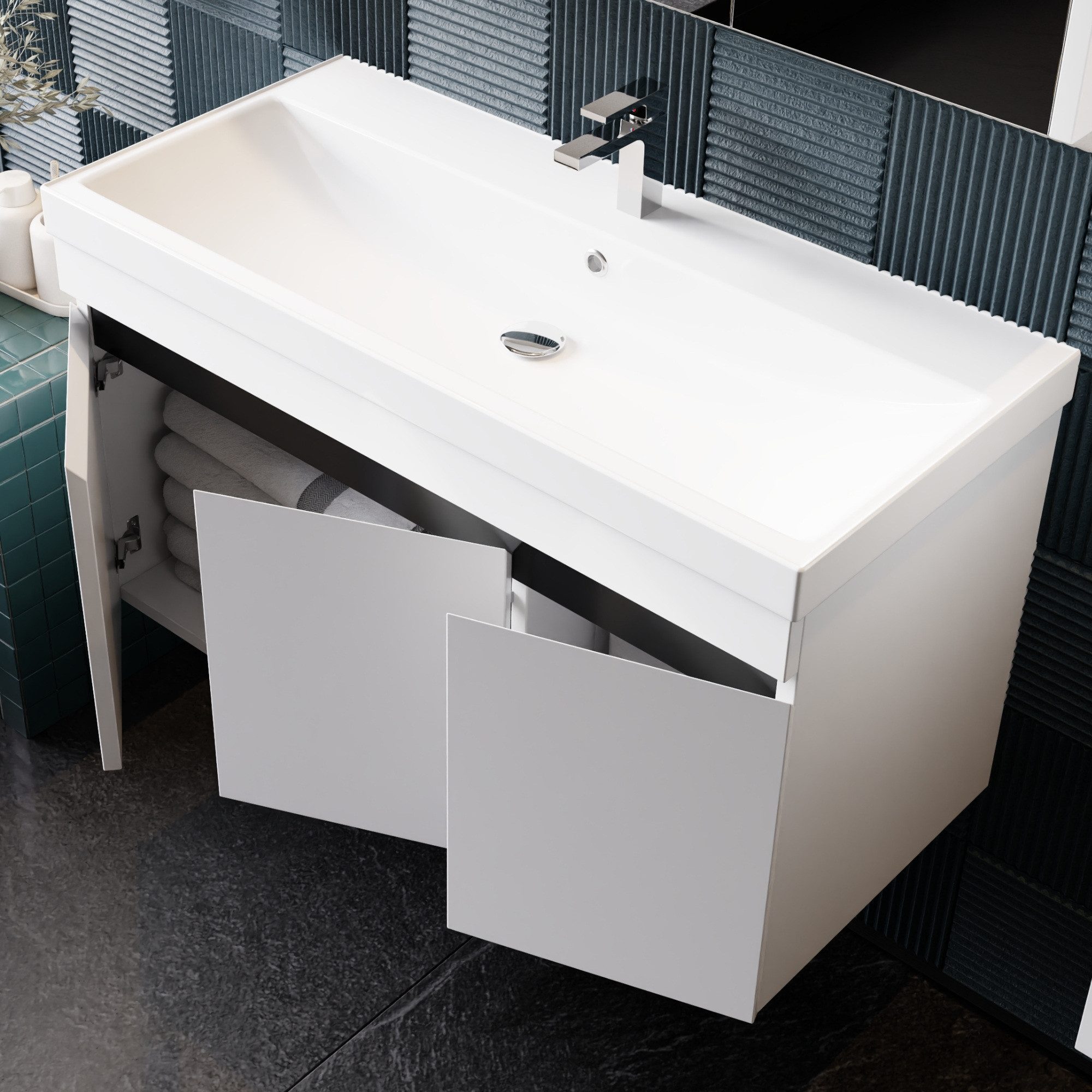 Karen Waschtisch-Set Waschtisch mit Unterschrank Venus Weiß, (2-St., Der Li günstig online kaufen