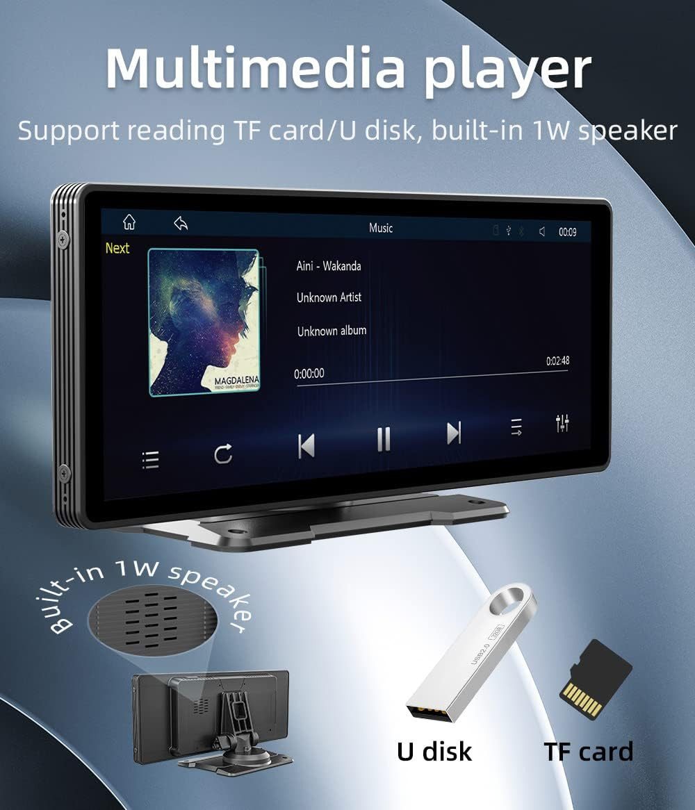 Athlix Auto Radio Multimedia Video Player Apple Car Play Bluetooth AUX USB Autoradio (Autoradio 10,26" Full HD, Breite Kompatibilität, Sprachsteuerung) – Bild 3 von 5