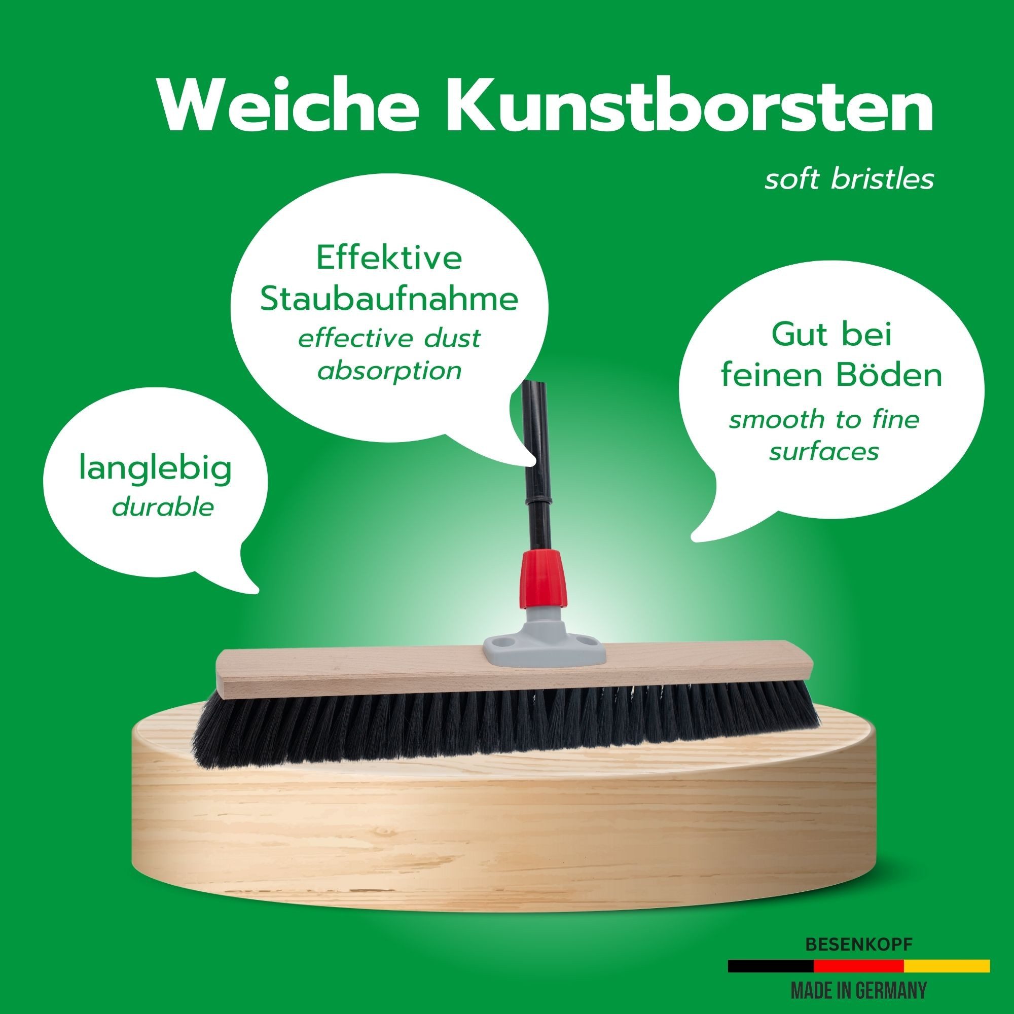 Novaliv Staubbesen - (1-St), Besenkopf mit Stiel