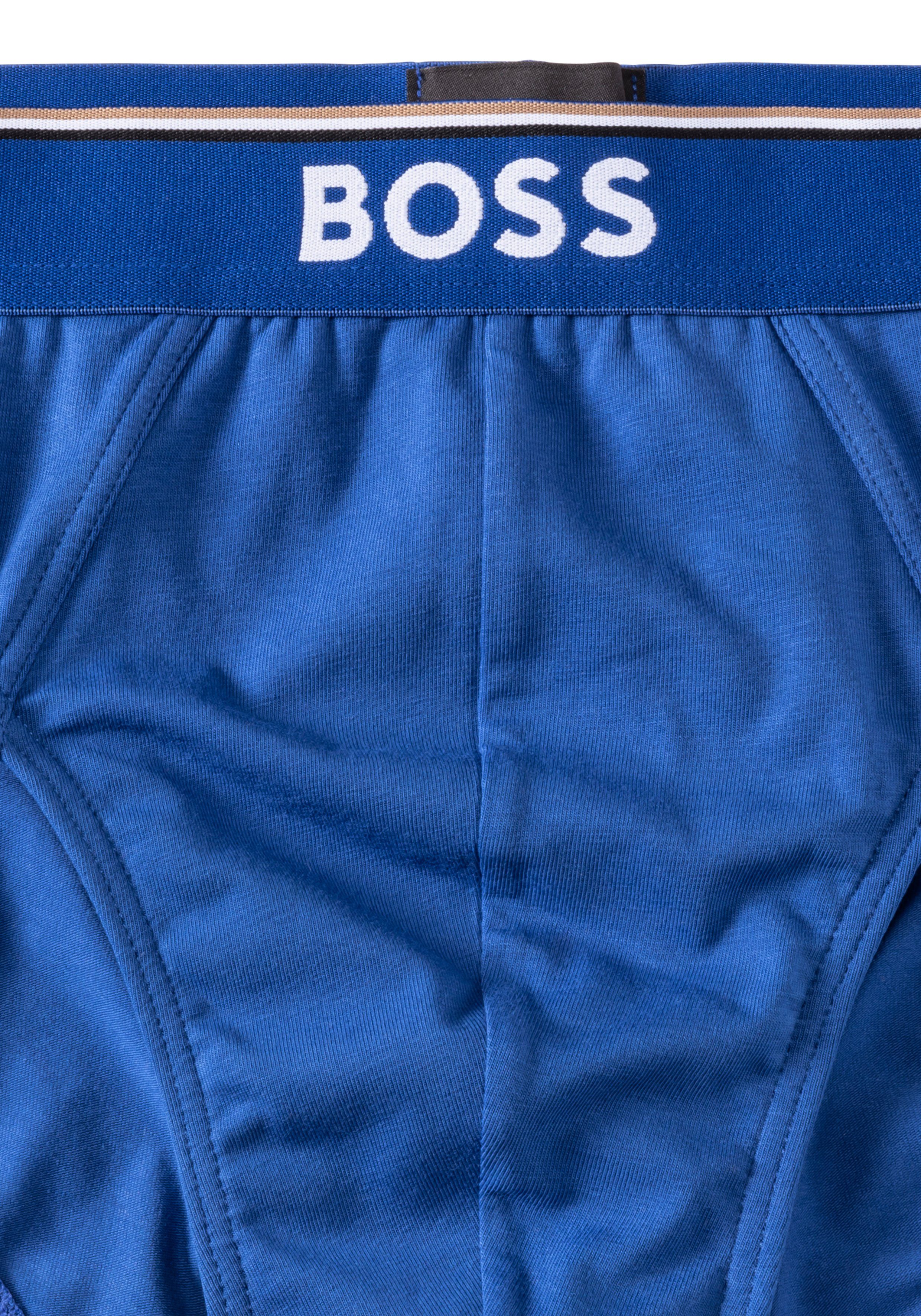 BOSS Logo (Packung, mit Webbund anthrazit blau, Slip navy, 3er-Pack)