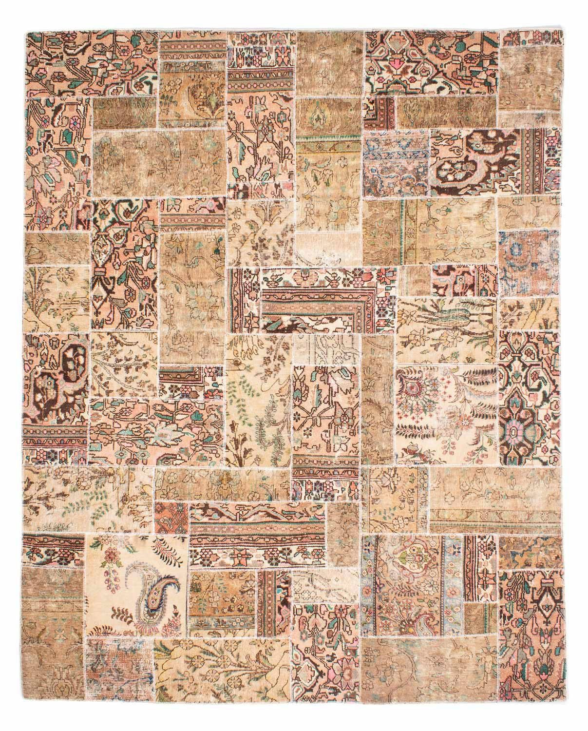 Teppich Patchwork - 304 Einzelstück Höhe: mit rechteckig, - 243 Zertifikat 7 mehrfarbig, cm x morgenland, Wohnzimmer, mm, Handgeknüpft