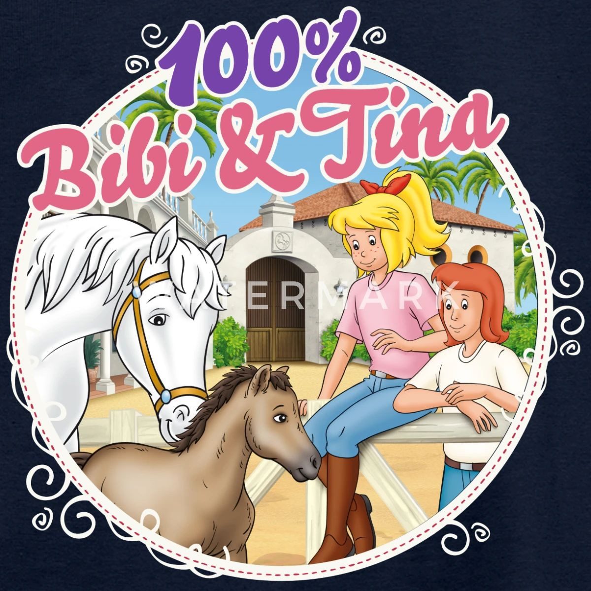 Spreadshirt T-Shirt Bibi und Tina 100. Folge Kinder T-Shirt (1-tlg)