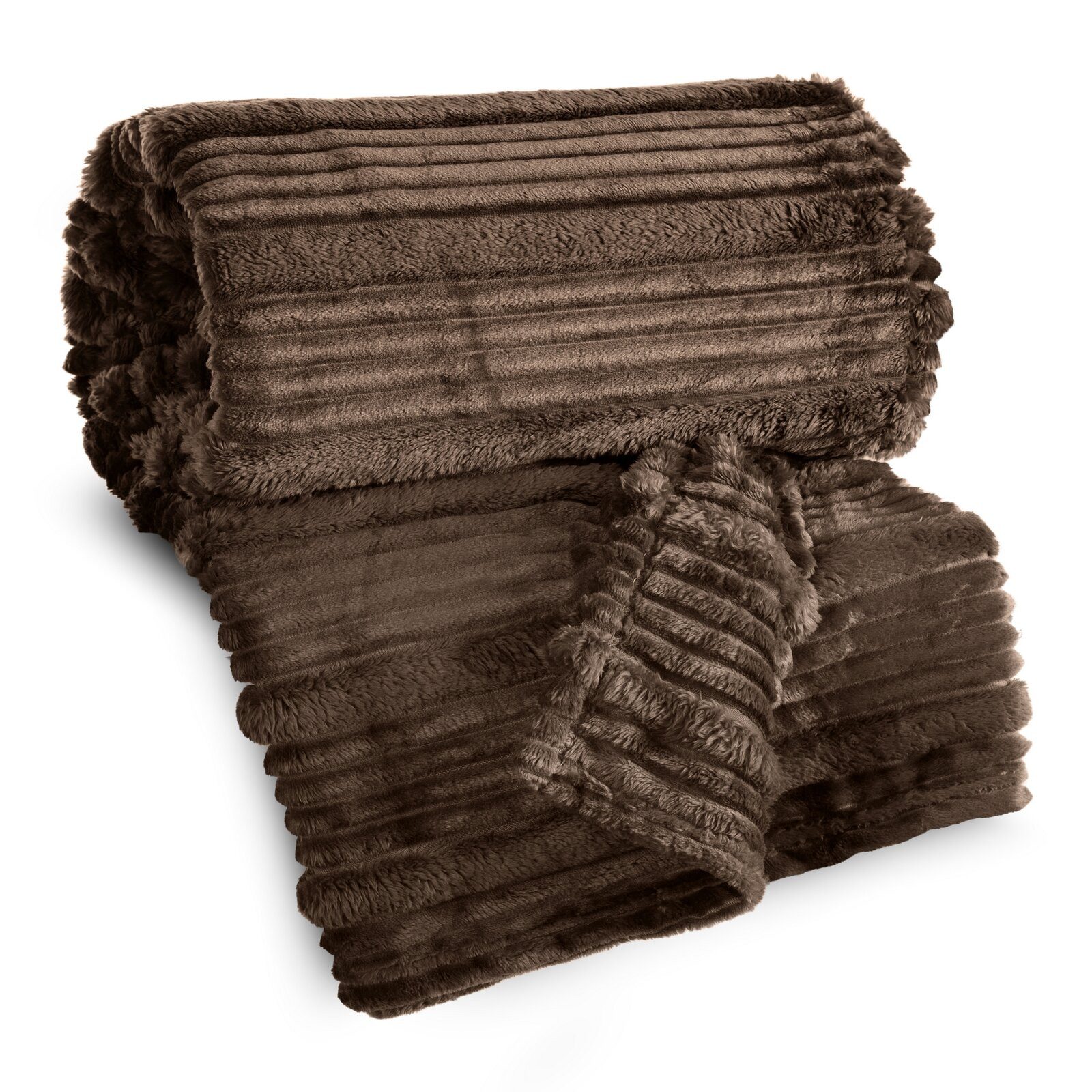 Wohndecke NINA, Eurofirany, Kuscheldecke mit Streifen-Steppung Gestreifte Decke Gesteppt