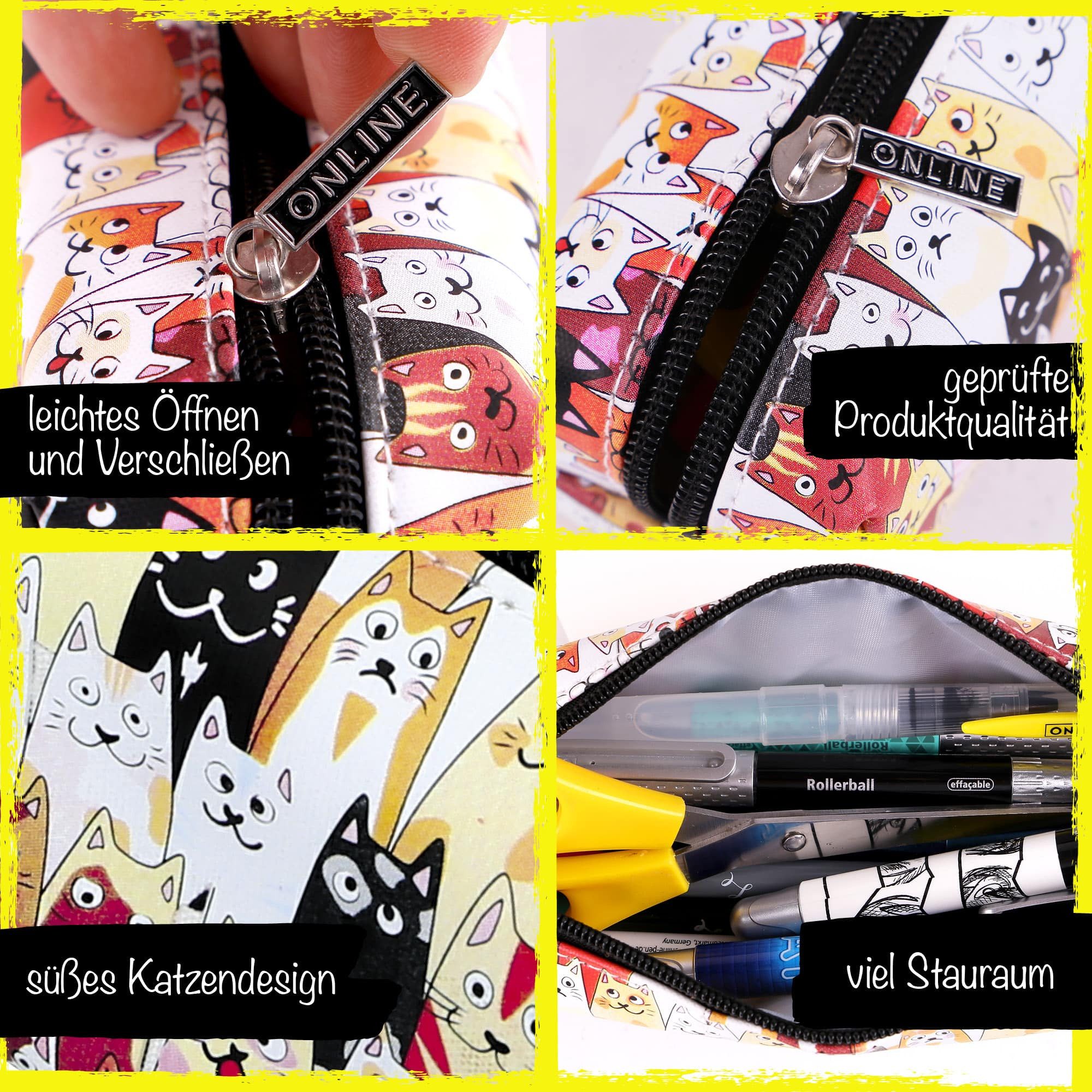 Online Pen Federmäppchen Schlampermäppchen, (für die Schule), große Federtasche für Stifte, Schlamperetui Kinder, Teenager