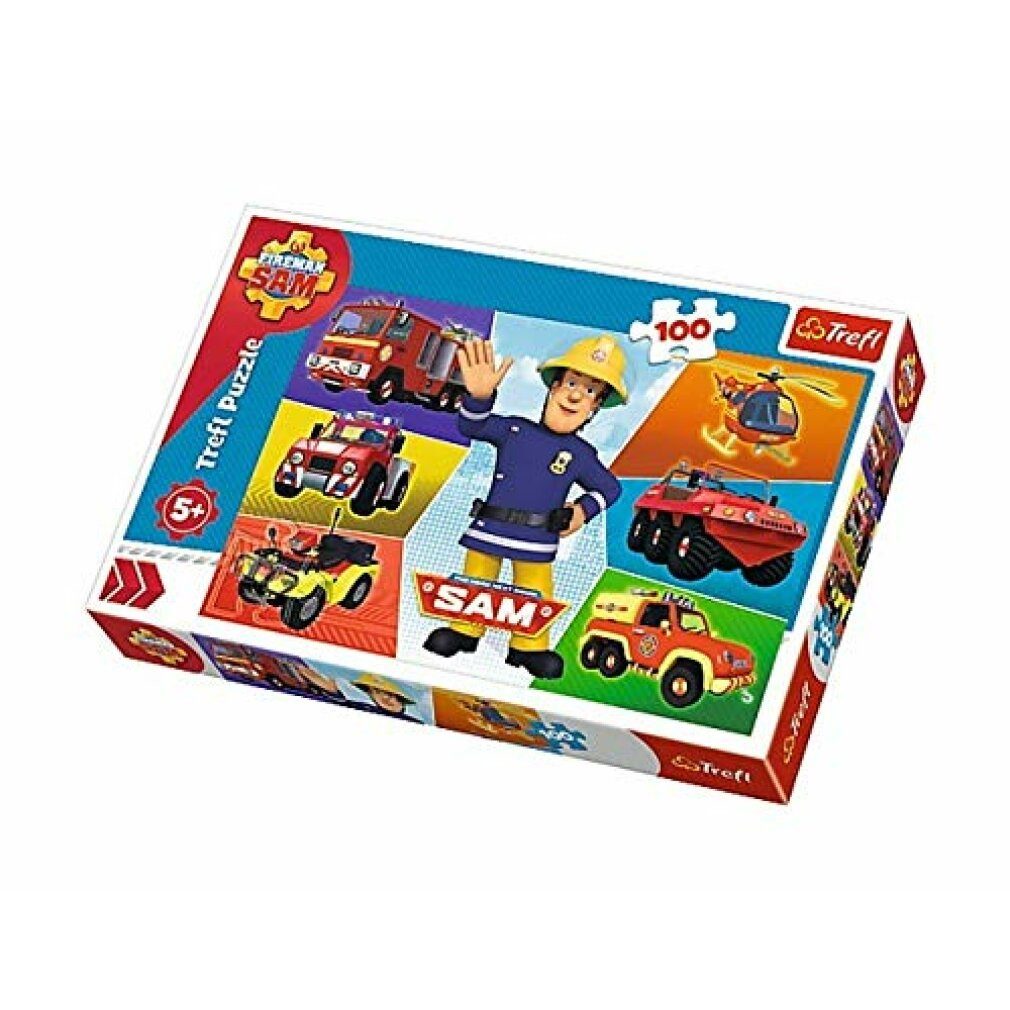 Trefl Puzzle Feuerwehrmann Sam Fahrzeuge - Puzzle 100 Teile, Puzzleteile