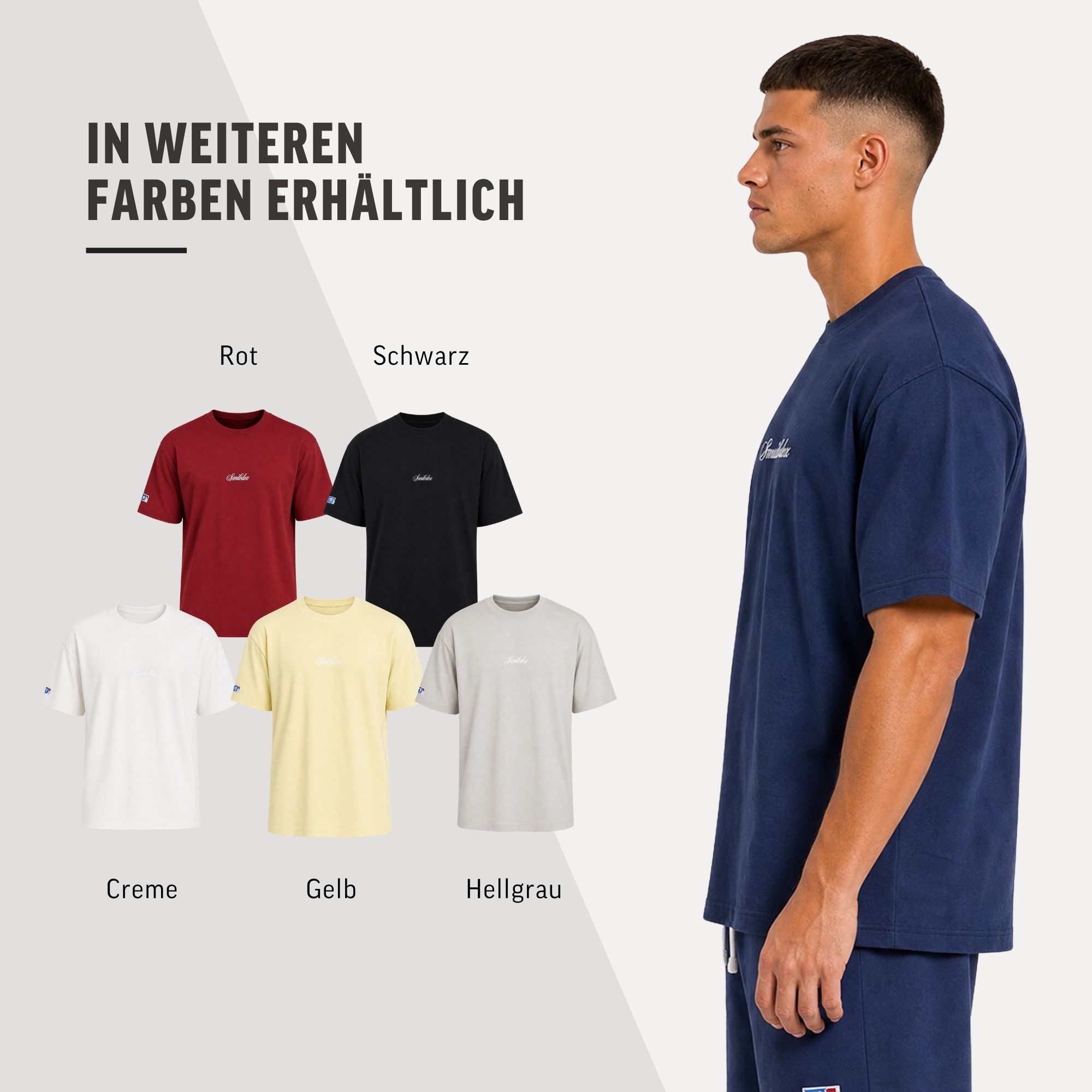Smilodox T-Shirt Varendo, Oversize Shirt mit Backprint, aus Baumwolle, Streetwear & Gym Rundhals, 100% Baumwolle, weiches Material, für Training & Freizeit – Bild 4 von 5