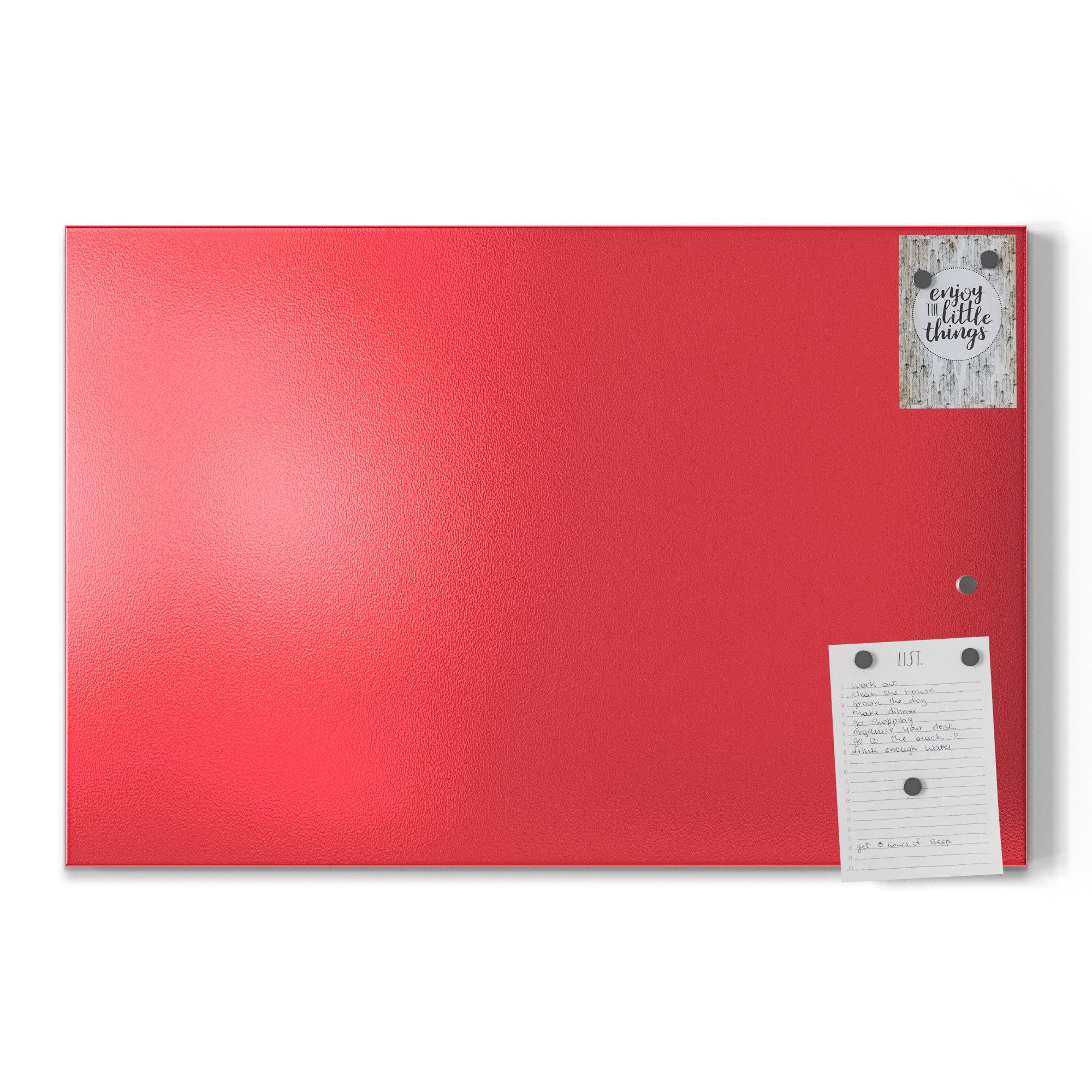 DEQORI Magnettafel 'Unifarben - Rot', Metall Whiteboard für alle Magnete, Magnetboard magnetisch
