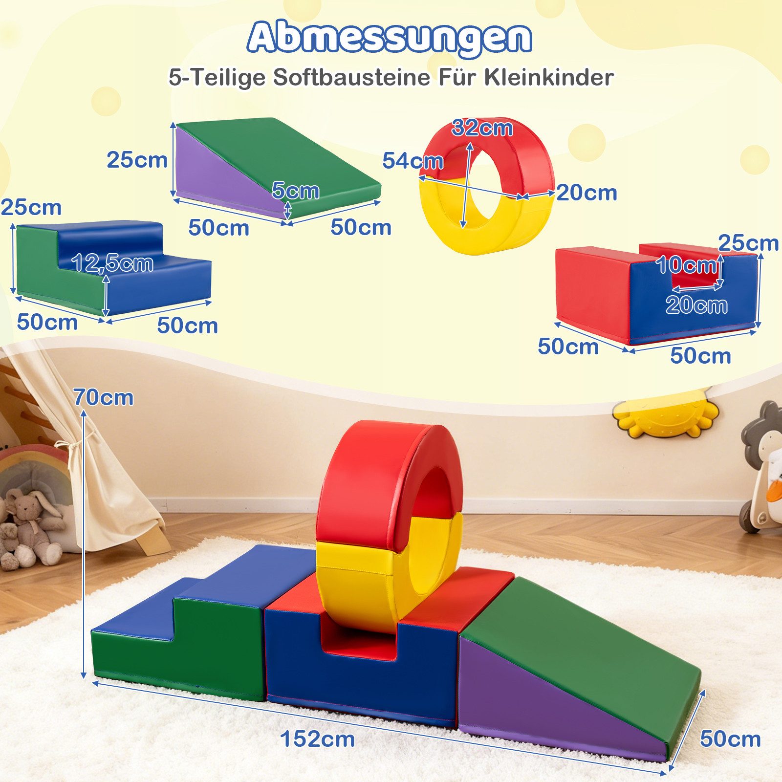 COSTWAY Spielbausteine, (5 St), Kletterspielzeug für Kinder ab 12 Monaten