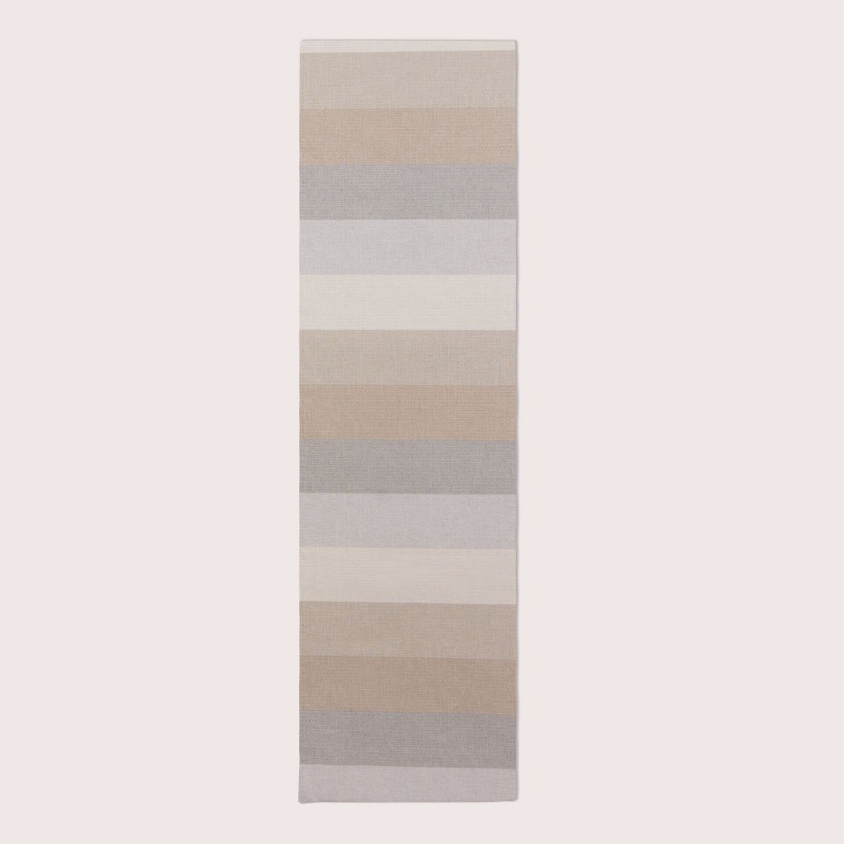 SCHÖNER LEBEN. Tischläufer Streifen 9,5cm creme beige braun grau, made in Germany,handmade – Bild 5 von 5