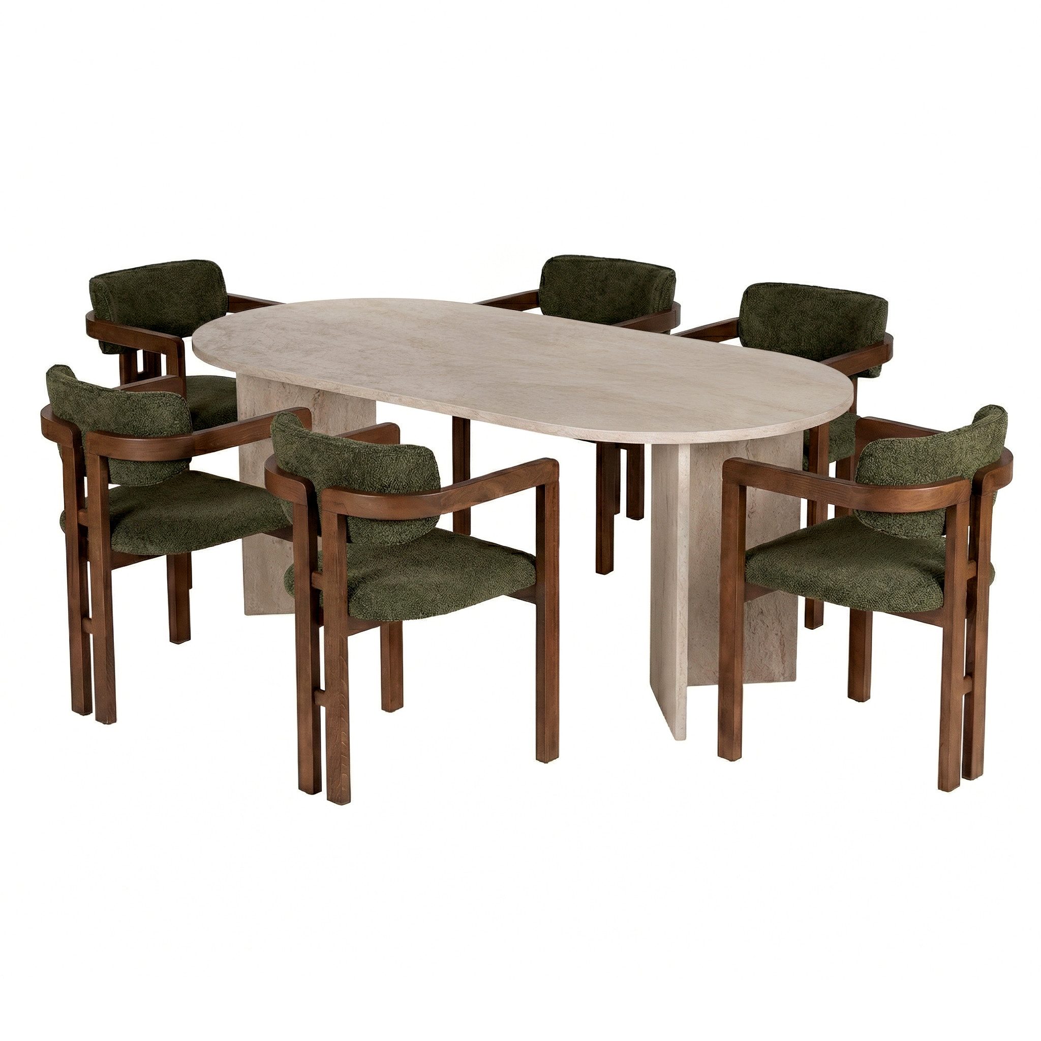 Skye Decor Essgruppe Sablin Boho Set, (Set, 7-tlg., 1 Tish, 6 Stühle), bestehend aus 6 Stühl und 1 Tish Modernes Esszimmer Set