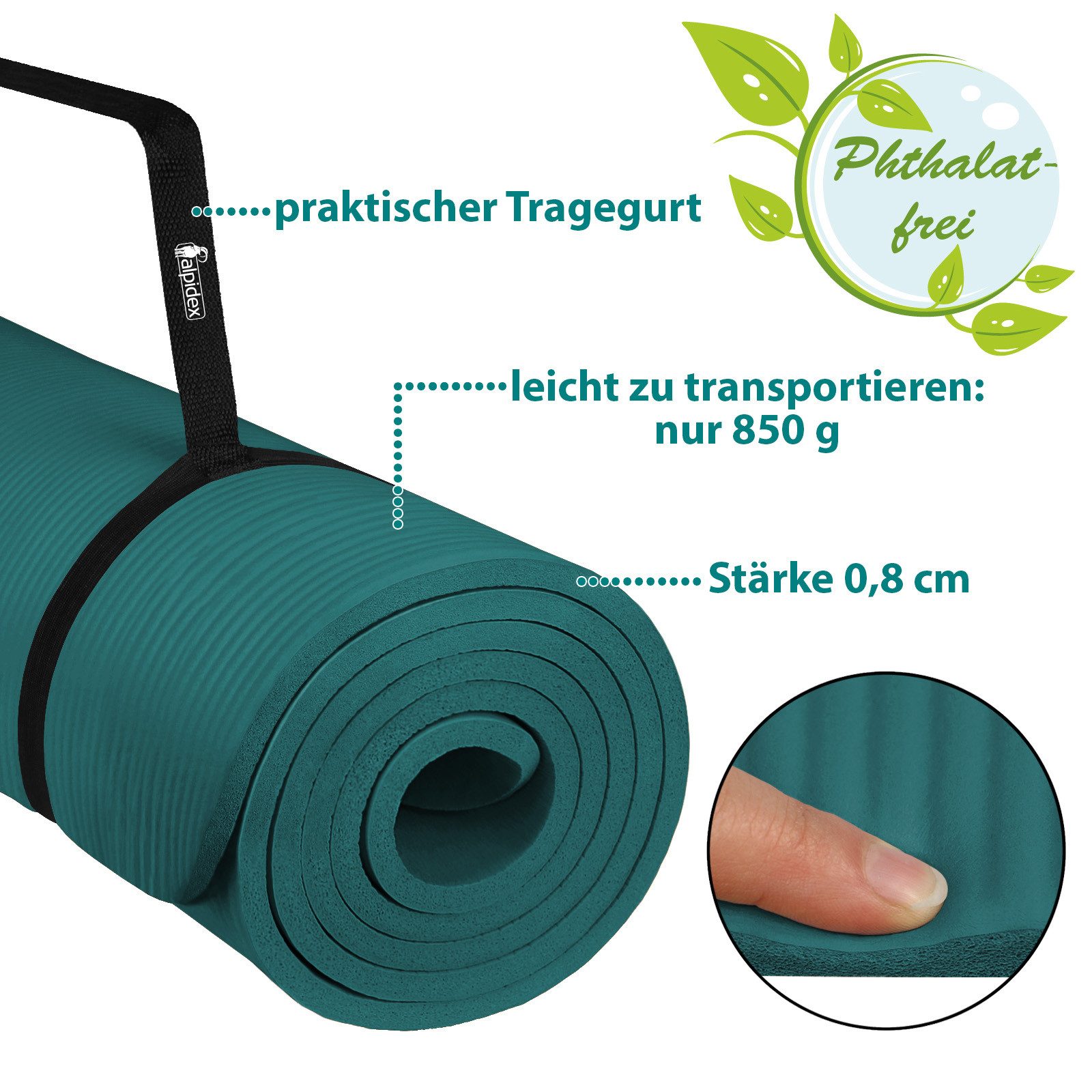 ALPIDEX Yogamatte ALPIDEX Yogamatte 183 x 60 x 0.8 cm – Bild 5 von 5