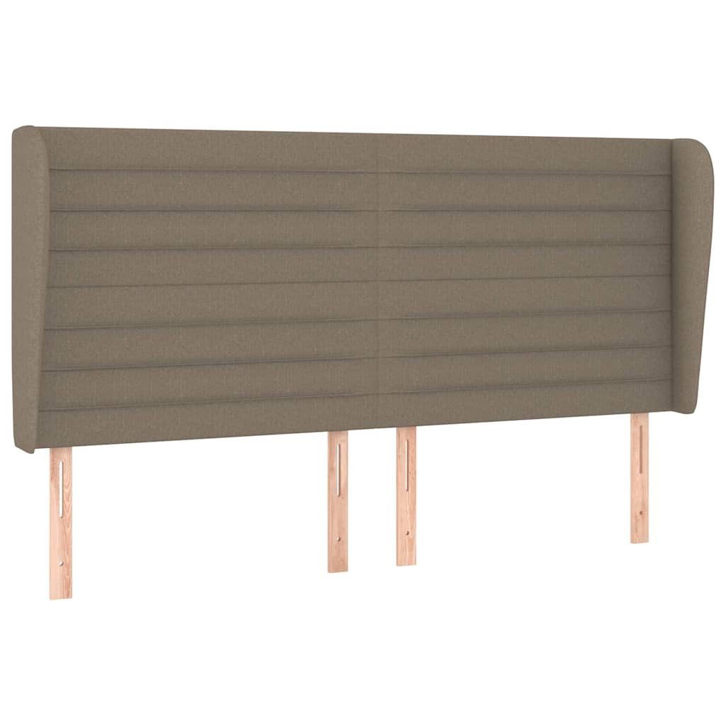 vidaXL Bett Kopfteil mit Ohren Taupe 183x23x118/128 cm Stoff (1-tlg)