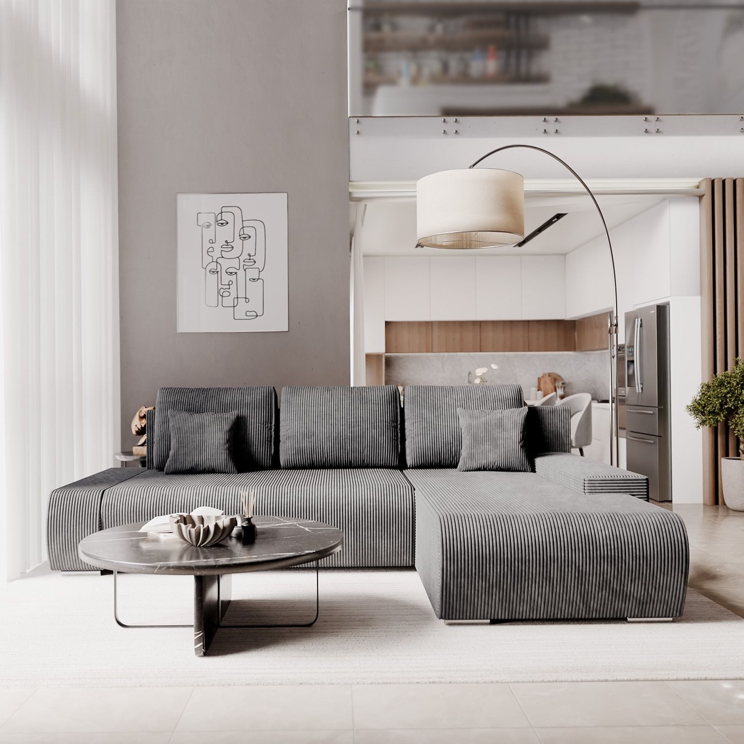 Juskys Ecksofa Iseo, modern, L-Form, Schlaffunktion, günstig online kaufen