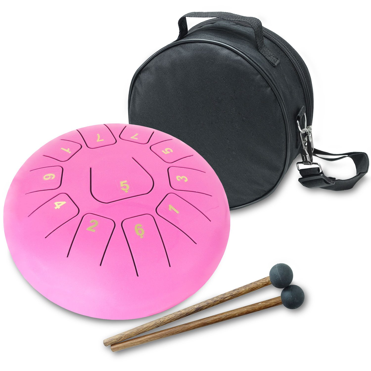 keepdrum Trommel keepdrum Zungentrommel TD8PK Tongue Drum 20cm 11 Töne Pink,Set, Tongue Drum, 2 Schlägel, Tasche