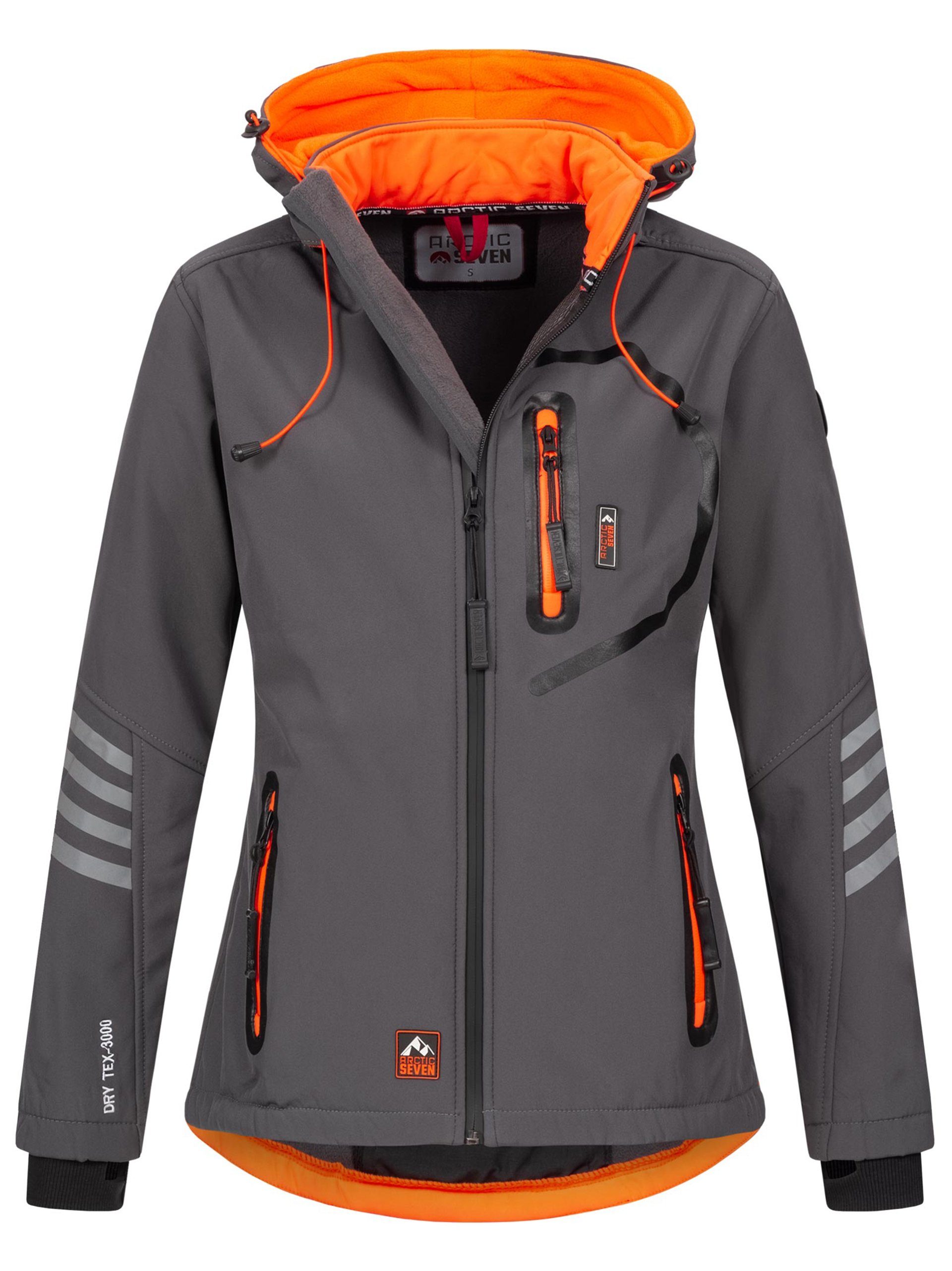 Arctic Seven Softshelljacke ASNicolia funktionale Outdoorjacke mit abnehmbarer Kapuze