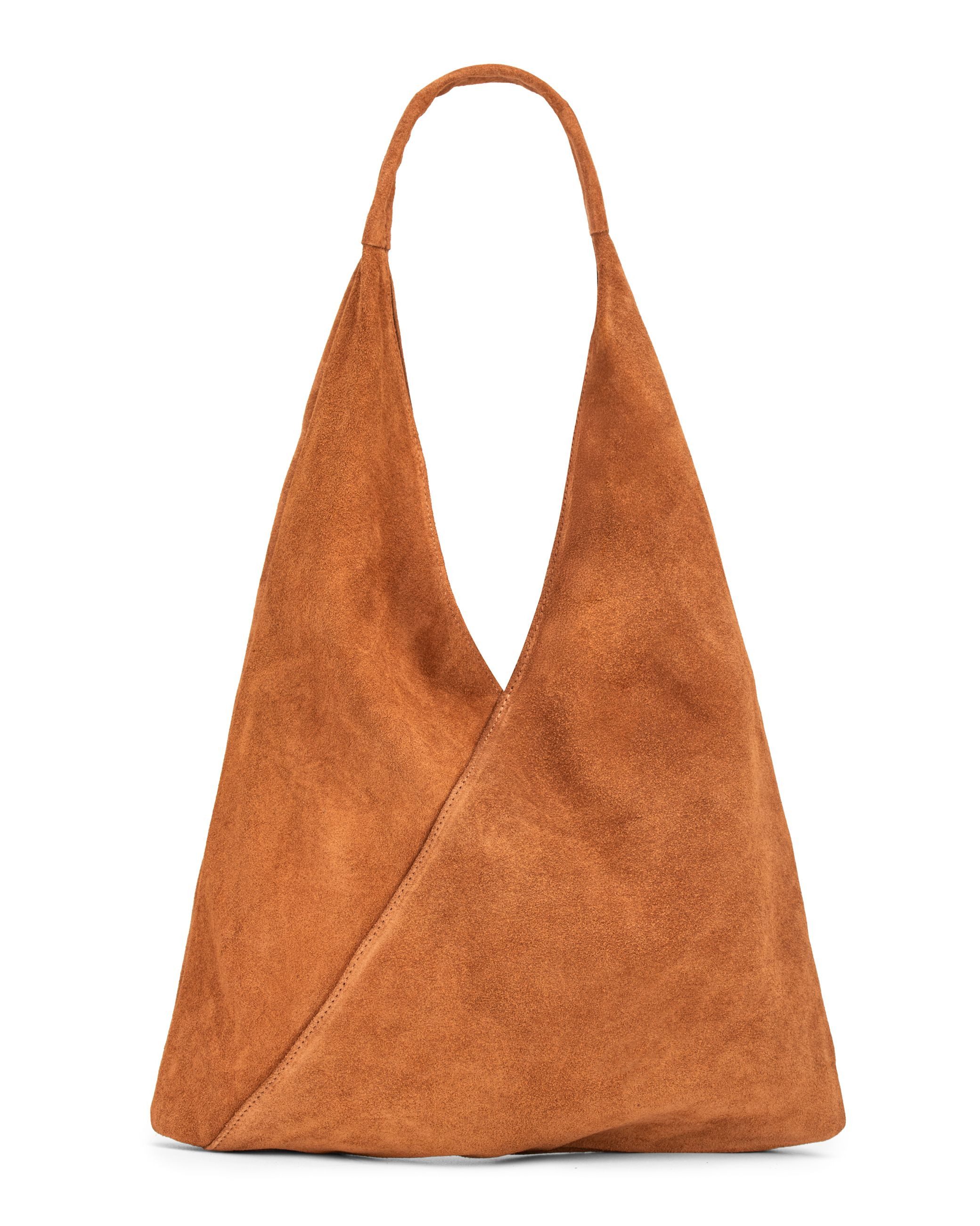 Caspar Schultertasche große Damen Wildleder Hobo Handtasche - PREMIUM LINE - Modell No.863, 100% italienisches Wildleder, samtig weich, angenehmer Tragekomfort