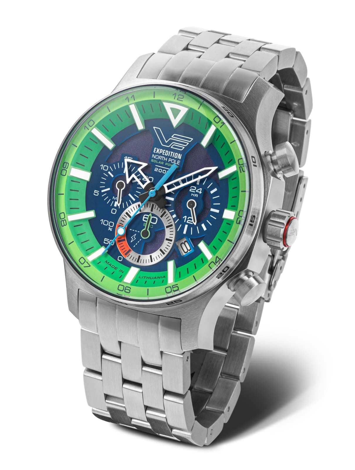 Vostok Europe Solaruhr Expedition North Pole 595A733-B Herrenuhr 47 mm Grün 20 ATM