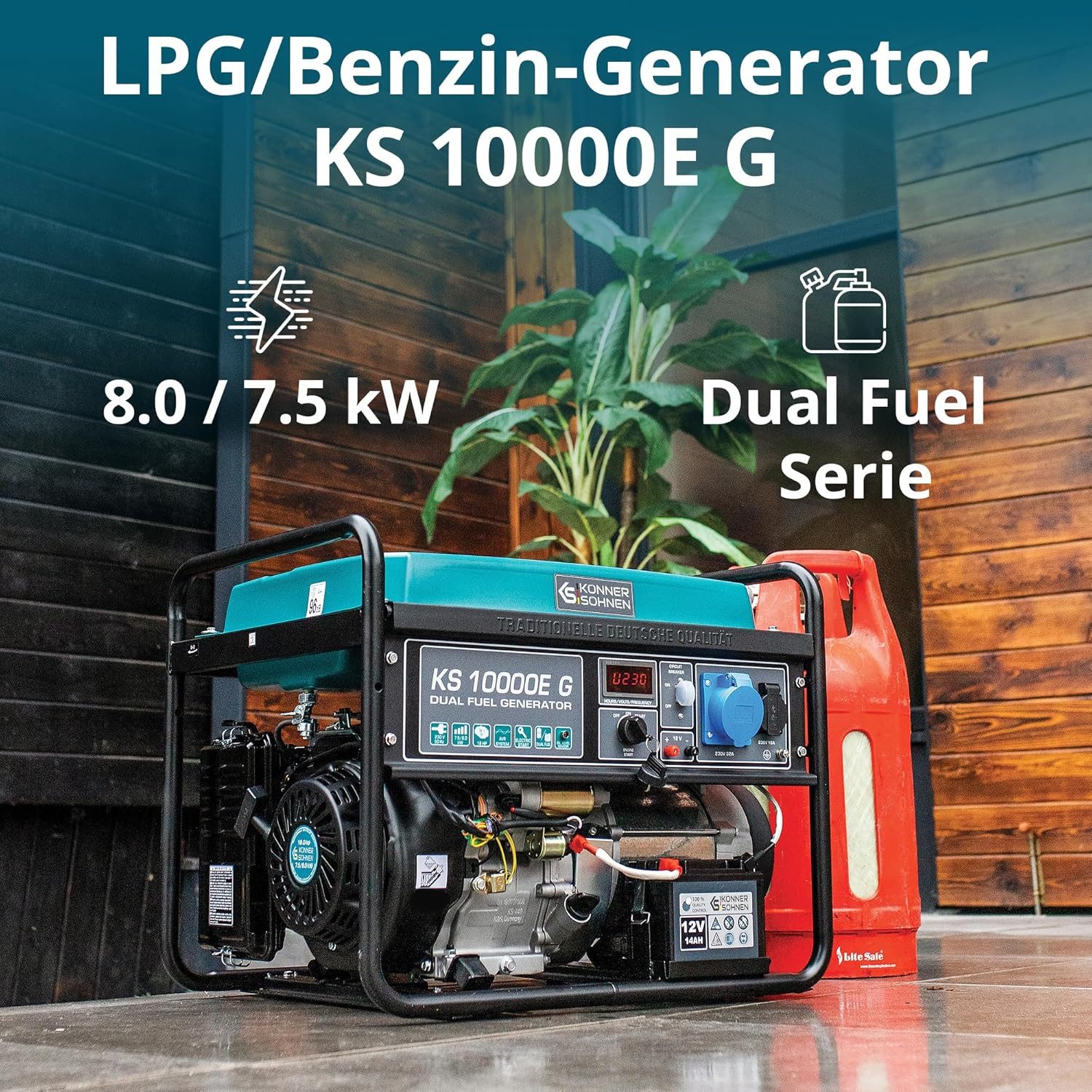 Könner & Söhnen Stromerzeuger KS 10000E G, 8,00 in kW, (1x32A (230V), Gener günstig online kaufen