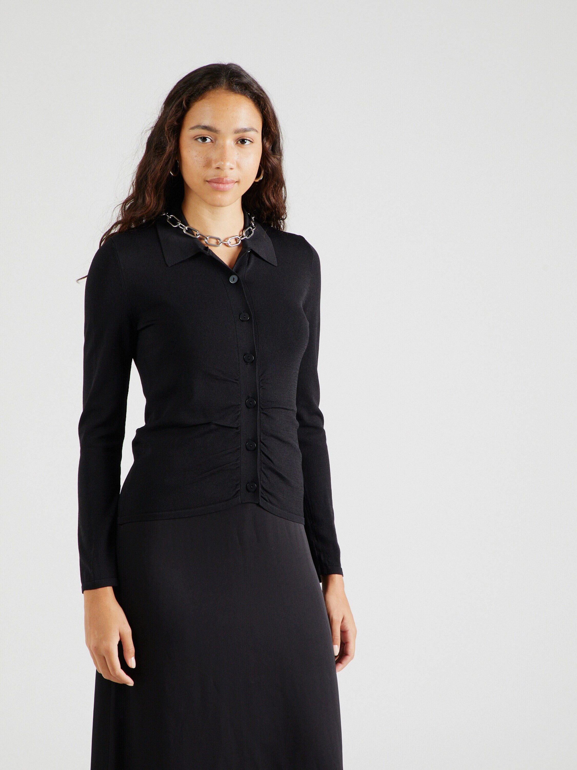 sisley Strickjacke (1-tlg) Drapiert/gerafft