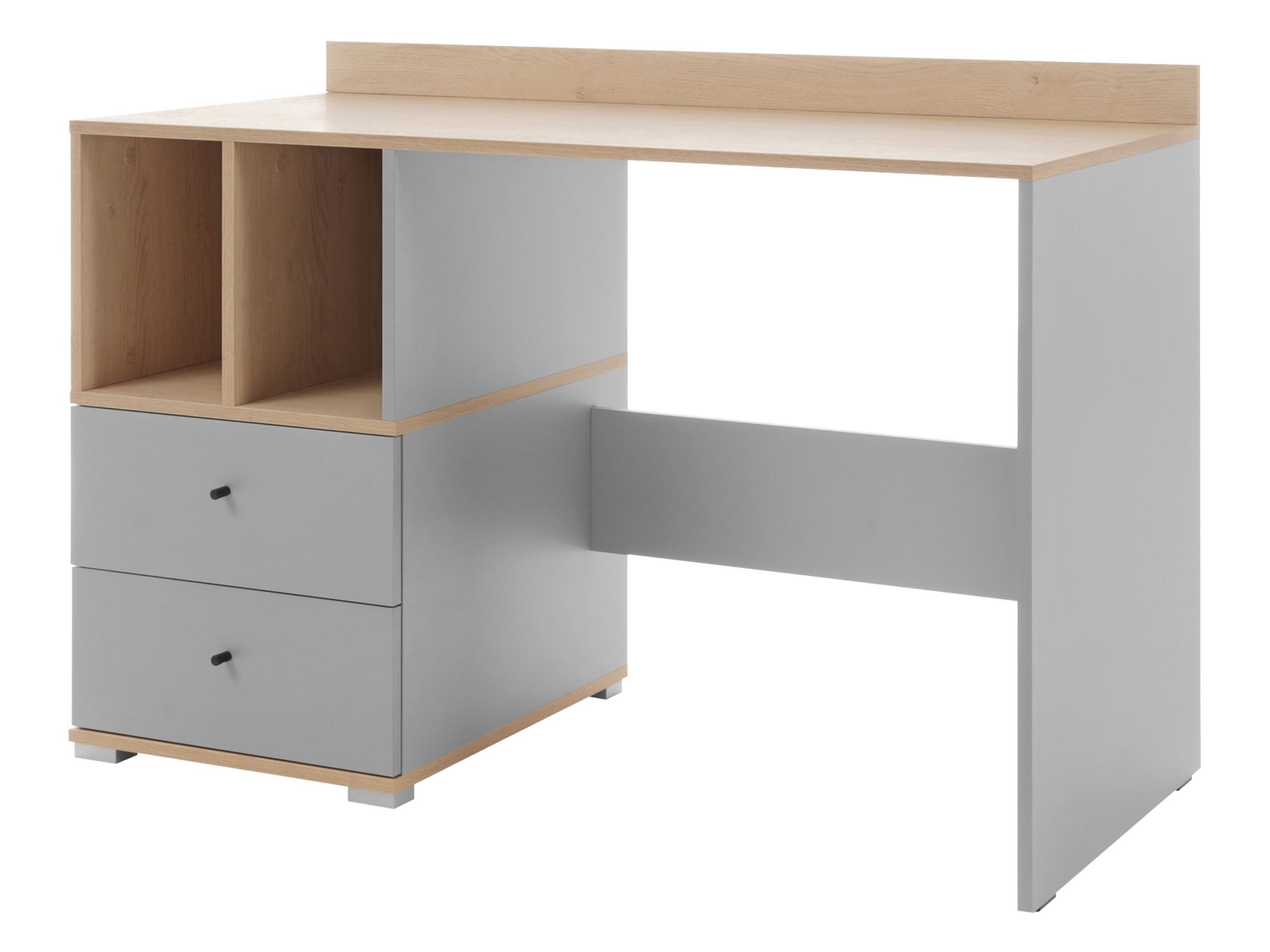 MIRJAN24 Schreibtisch Oro OR05 (mit zwei Schubleden), 120x55x83 cm, Schwarze Metallgriffe