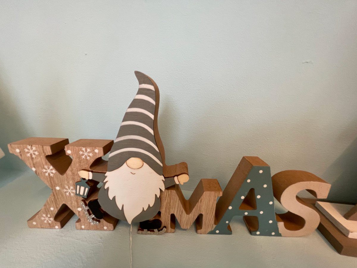 RIFFELMACHER & WEINBERGER Deko-Schriftzug Deko Schriftzug 'Xmas' 28 x 14,5 cm Natur Blaugrau