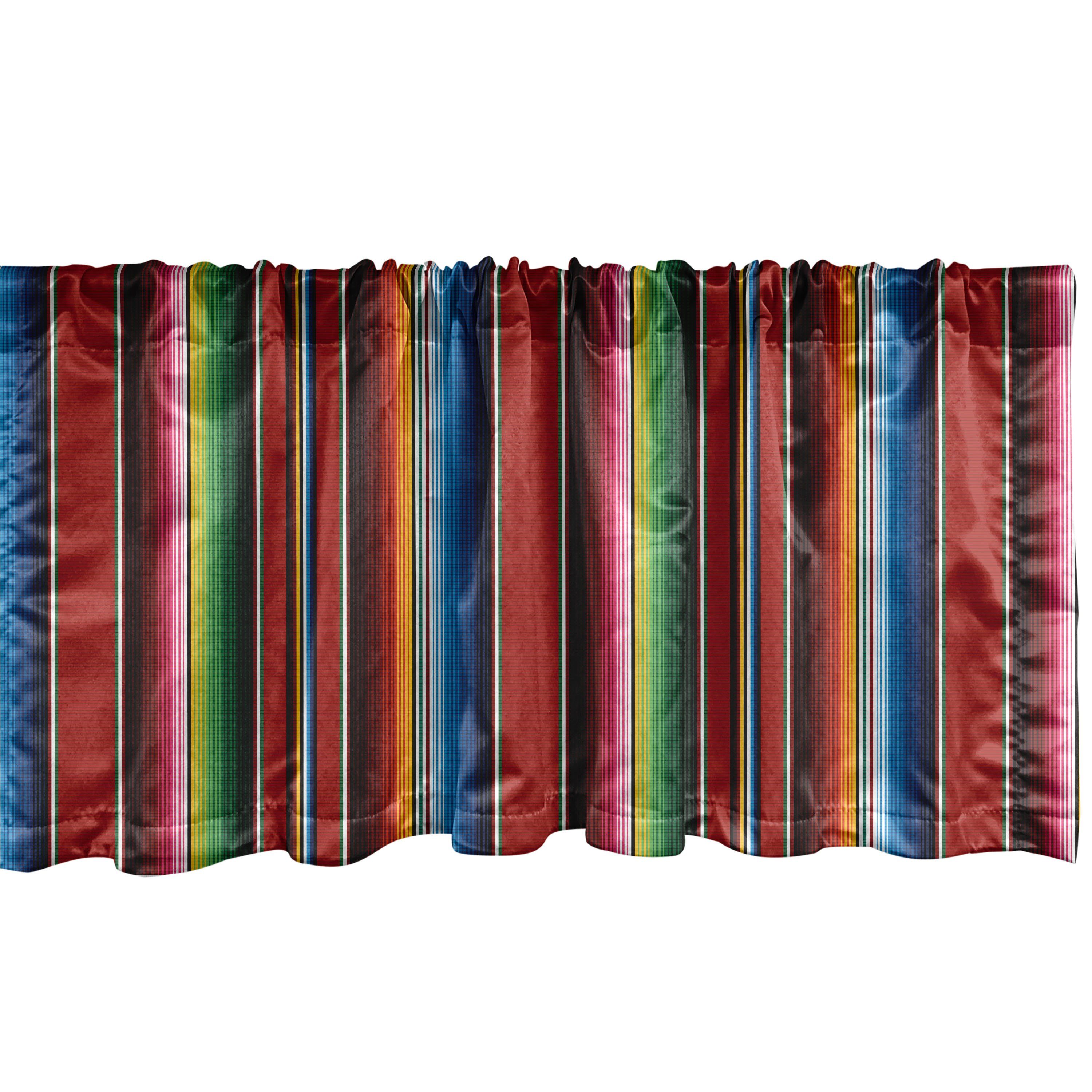 Scheibengardine Vorhang Volant für Küche Schlafzimmer Dekor mit Stangentasche, Abakuhaus, Microfaser, Cinco de Mayo Vertikale Linien Entwurf
