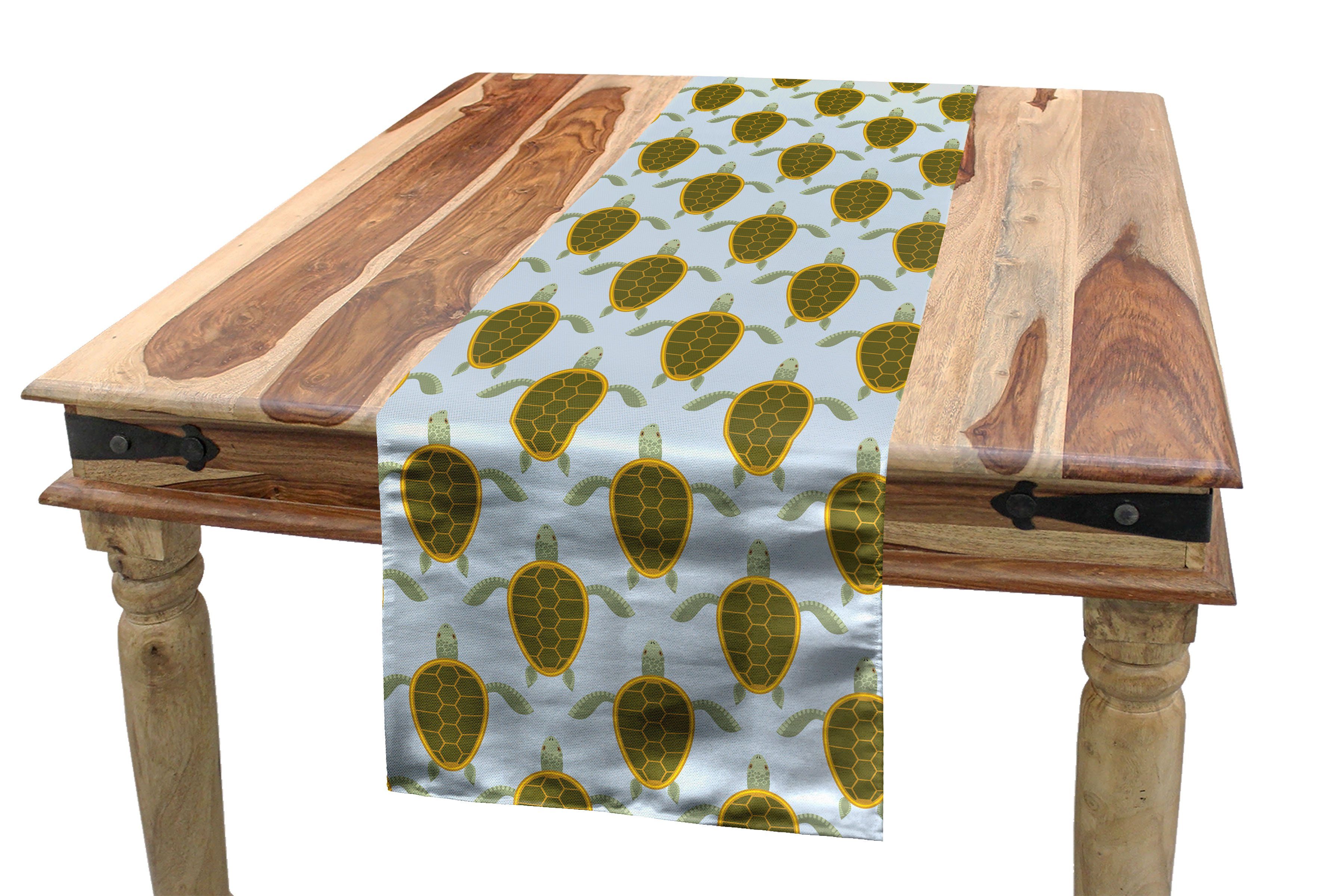 Abakuhaus Tischläufer Tischläufer, Schildkröte Dekorativer Shells Flock Esszimmer Küche Geometrische Rechteckiger