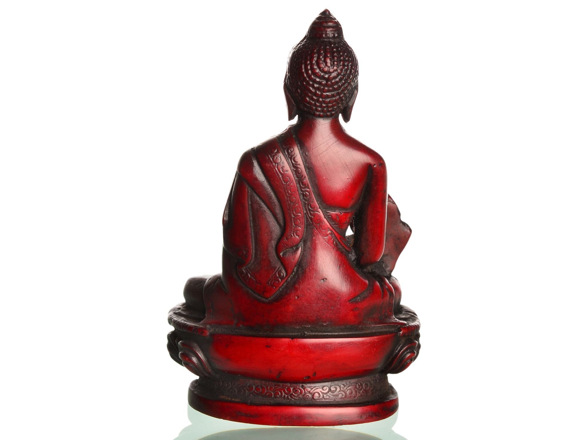 Buddhapur Buddhafigur Medizinbuddha, 11 Dunkelrot Handarbeit Höhe - cm