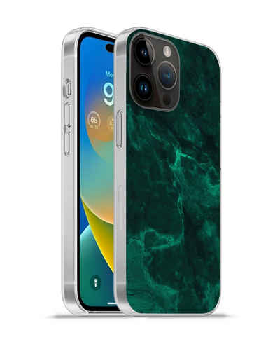 MuchoWow Handyhülle Marmor - Limone - Grün - Strukturiert - Marmoroptik, Handyhülle Telefonhülle Apple iPhone 14 Pro