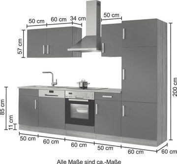 Kochstation Küchenzeile KS-Toronto, Breite 280 cm, mit E-Geräten