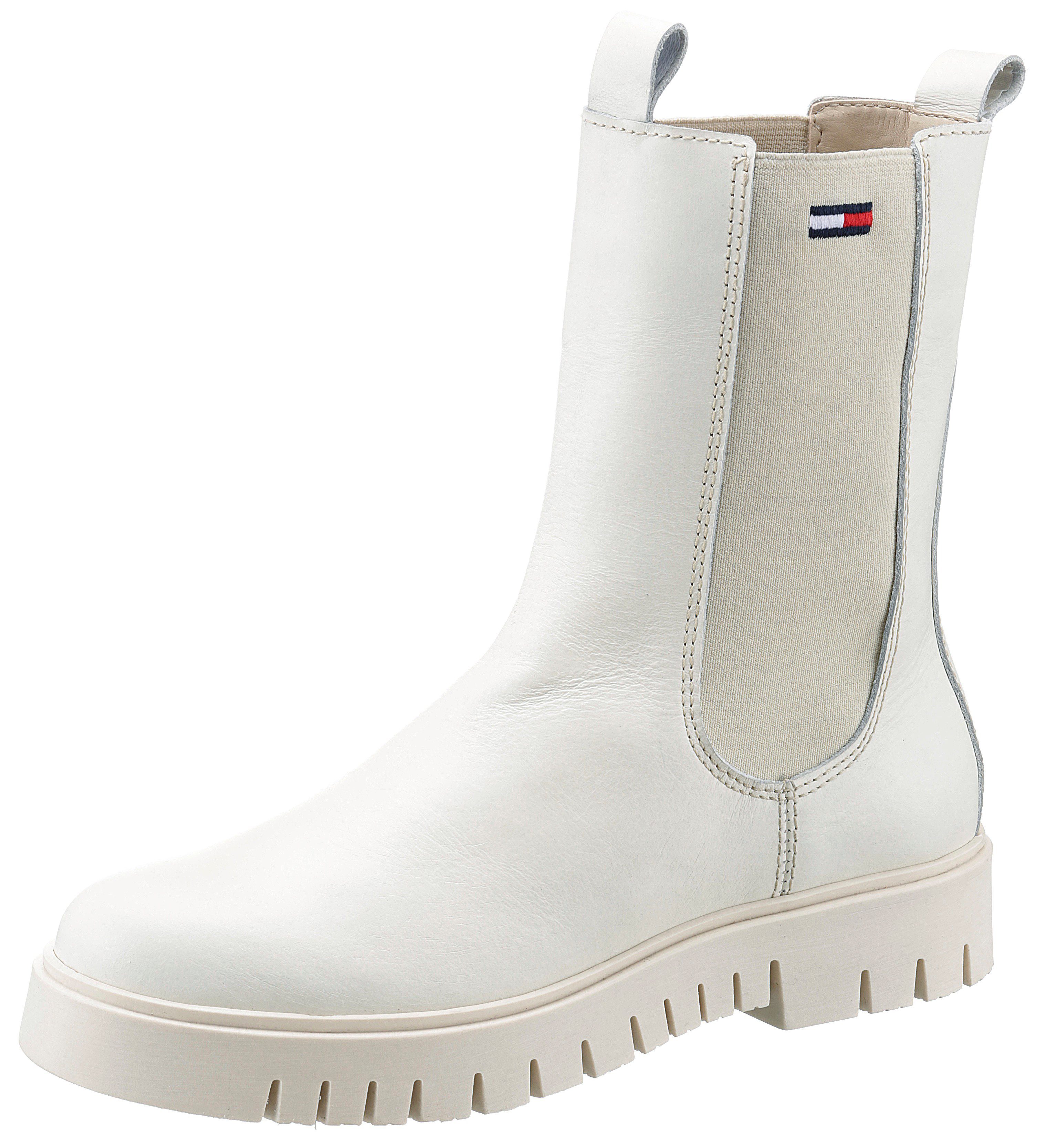 Tommy Jeans TOMMY JEANS LONG CHELSEA BOOT Chelseaboots mit beidseitigem Stretcheinsatz offwhite