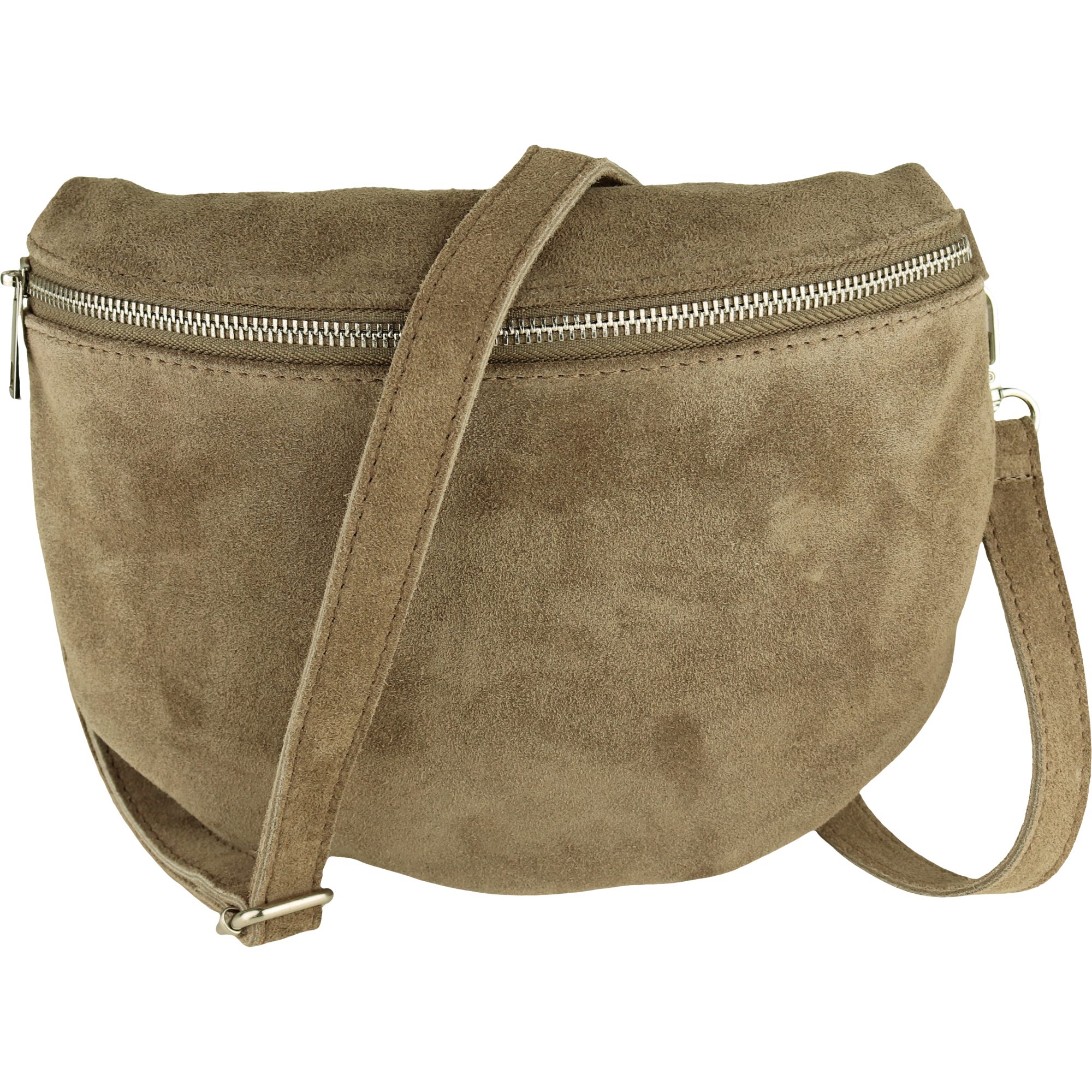 MIRROSI Bauchtasche Damen,Wildleder, Made in Italy,Umhängetasche; Brusttasche (Schultertasche für jeden Anlass (1 Tasche & 2 Gurte), 26x20x8 cm, Reißverschlussfach auf der Rückseite), Crossbody Bag, gemusterten& verstellbaren Schulterriemen