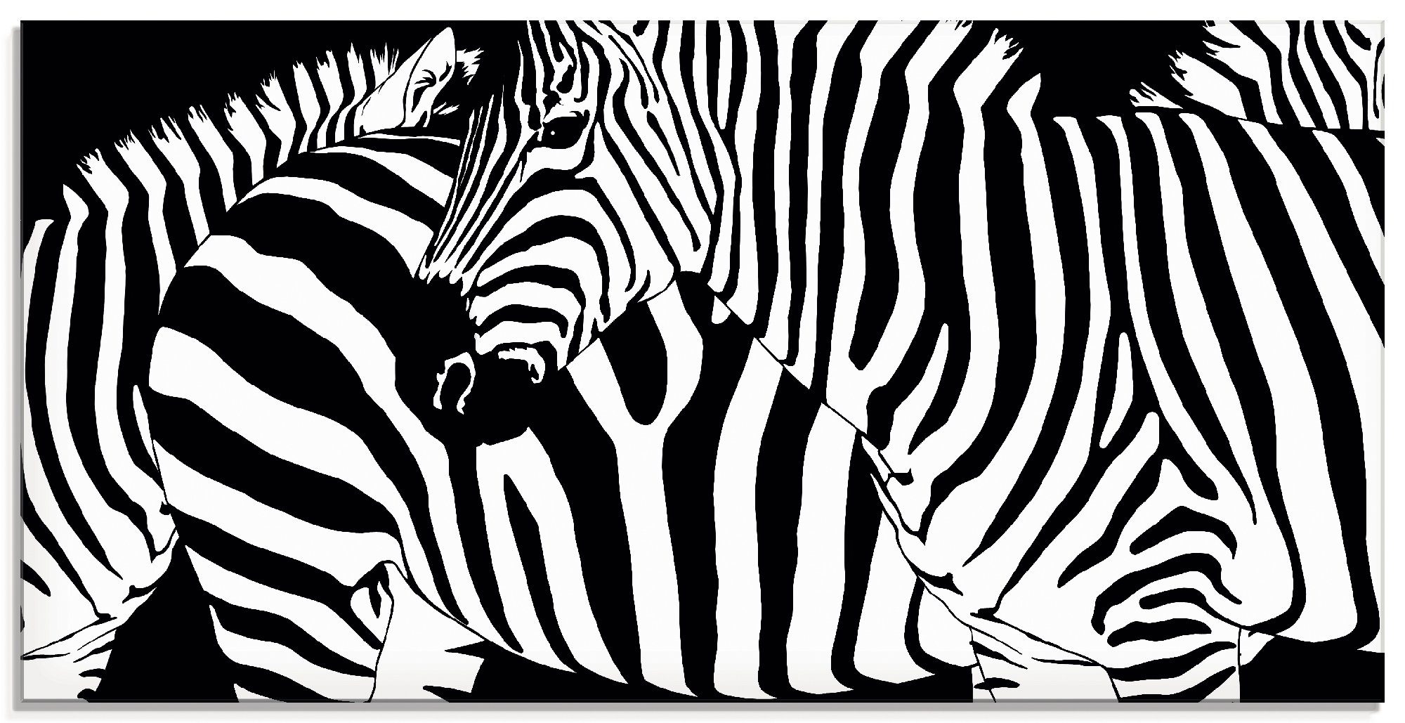 Artland Glasbild Zebrastreifen, Wildtiere (1 St), in verschiedenen Größen