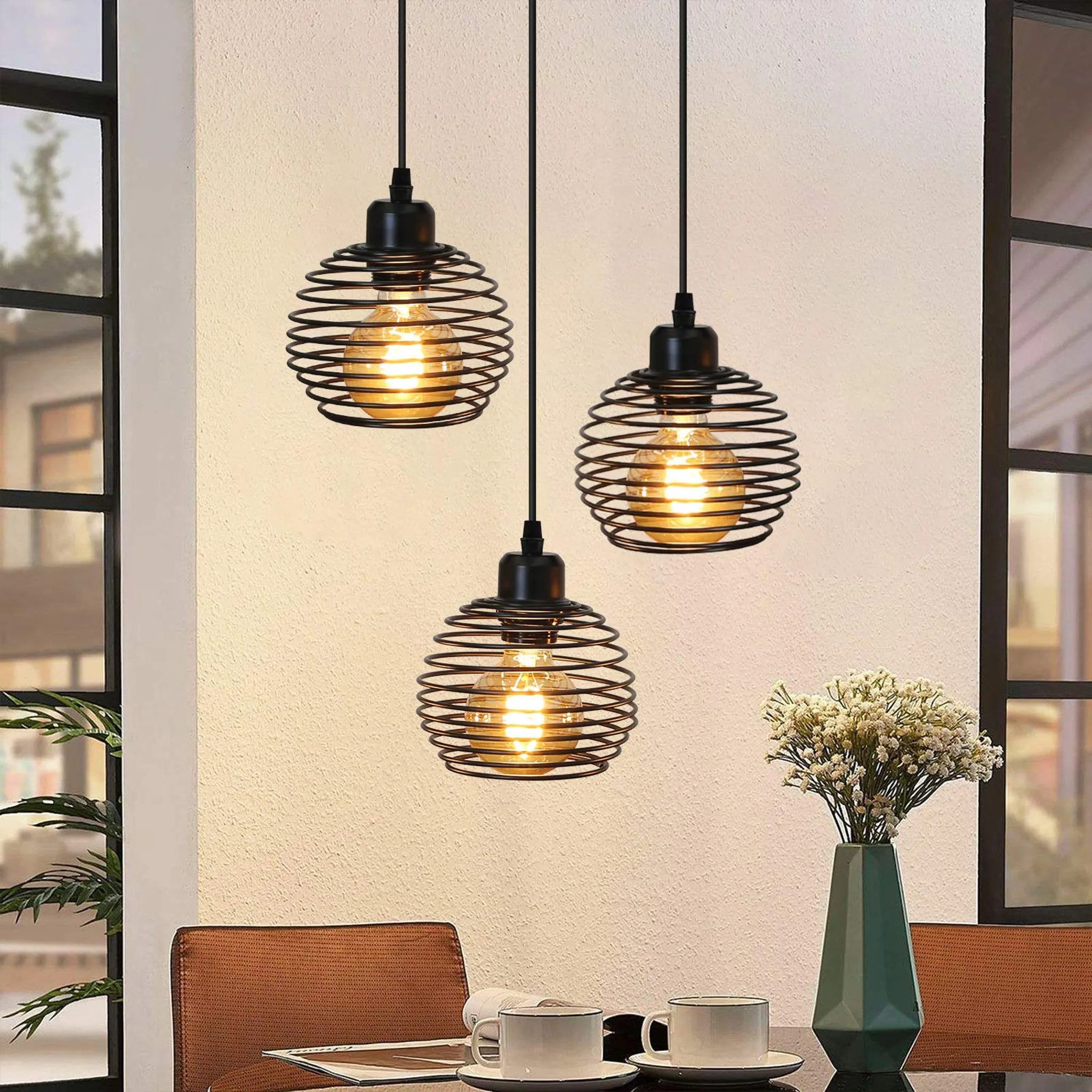 Nettlife Pendelleuchte Esstisch Schwarz Vintage Metall günstig online kaufen