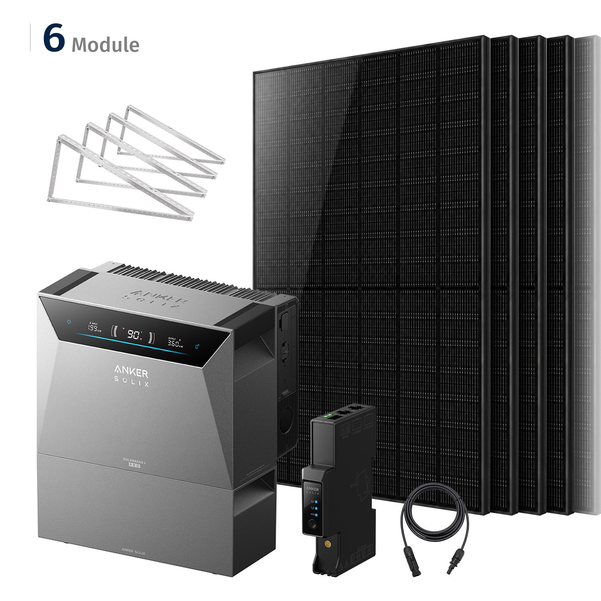 Balkonkraftwerk 3000W Balkonkraftwerk mit Speicher Anker Solix Solarbank 4 E5000 Pro