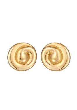 Elli Paar Ohrstecker Spirale Rund Kreis 925 Silber vergoldet, Kreis, Plättchen