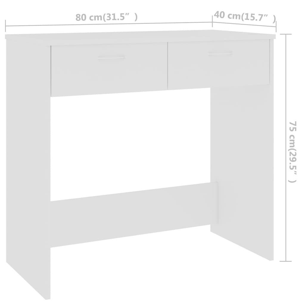 | Schreibtisch Weiß cm Schreibtisch 80×40×75 Weiß Weiß Holzwerkstoff vidaXL