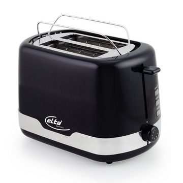 Elta Toaster Cool Touch Black Line, 850 W, 2-Scheiben Brötchenaufsatz Toast Toastautomat schwarz