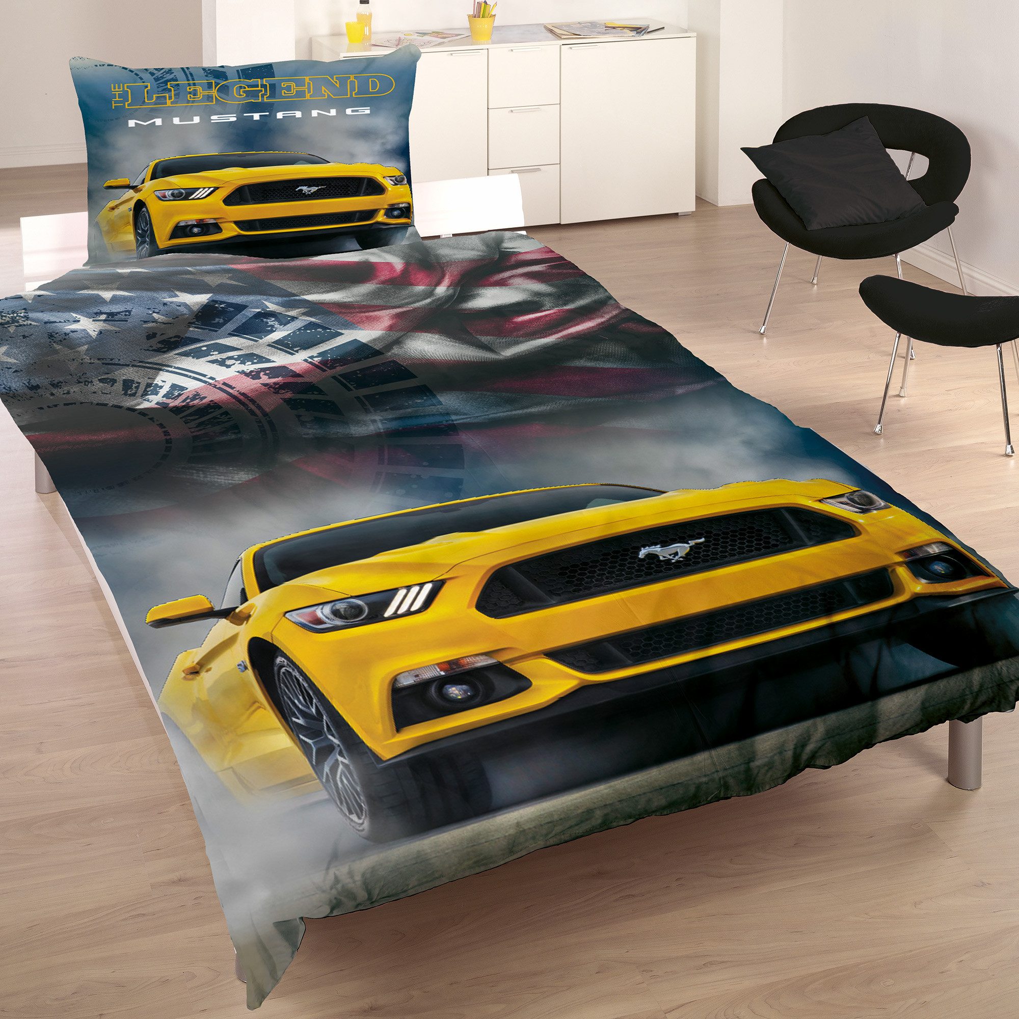 BERONAGE Wendebettwäsche Ford Mustang Legend 008 Bettwäsche Linon / Renforc günstig online kaufen