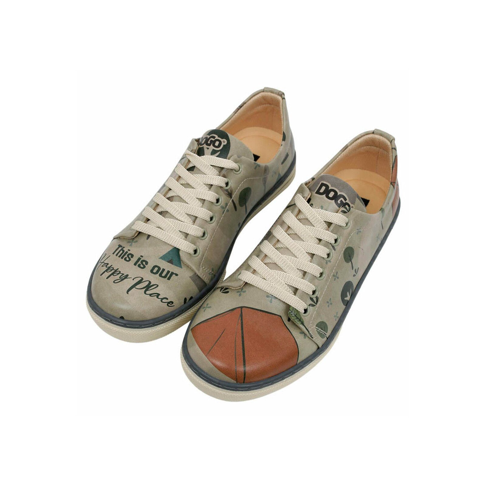 DOGO Classic Schnürsneaker This Is Our Happy Place Damen Sneaker Sneaker Handgefertigt