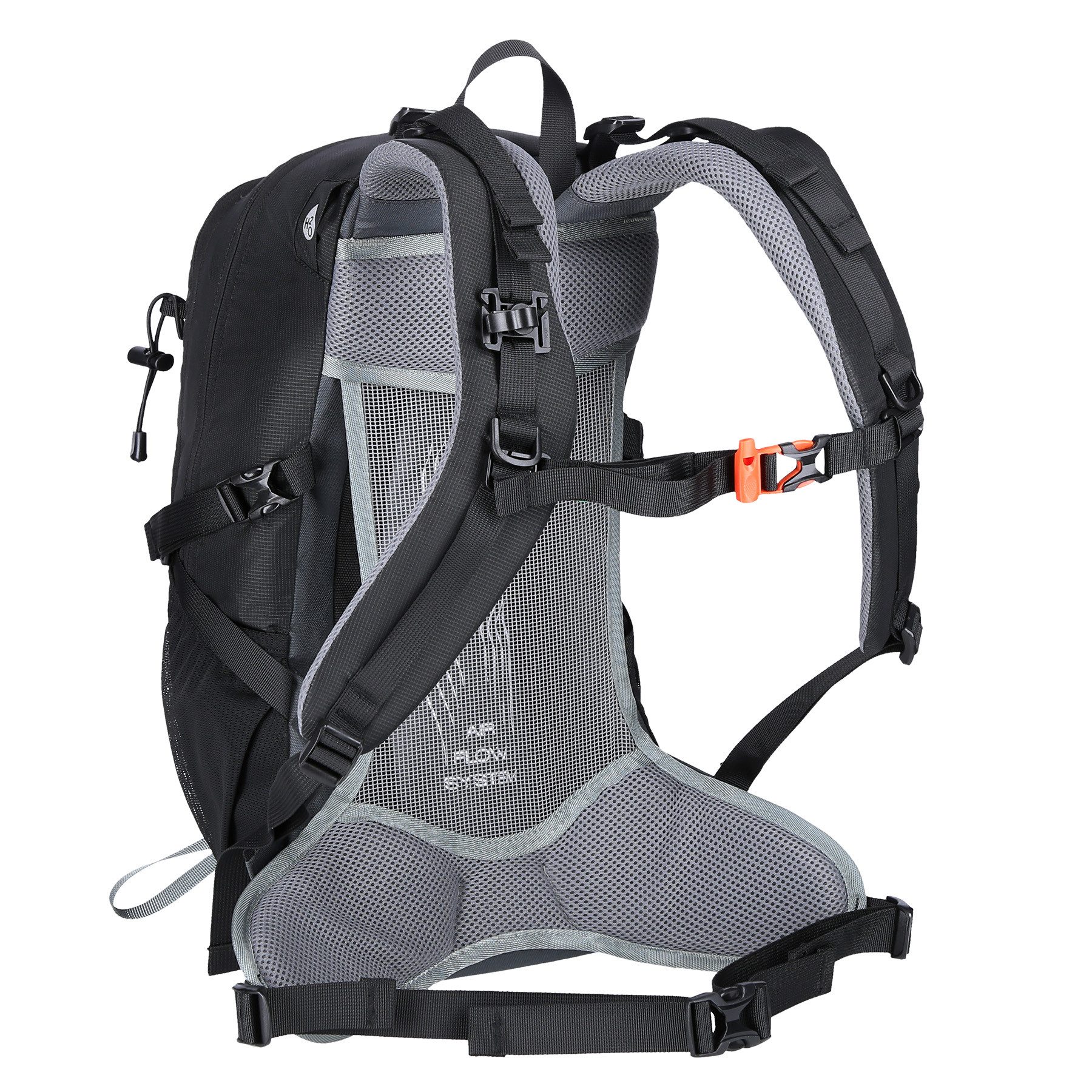 NILS CAMP Wanderrucksack Hiking Rucksack "GHOSTER" 20L Outdoor Trekkingrucksack Schwarz, mit Air Flow System, Rain Cover und Sicherheitspfeife