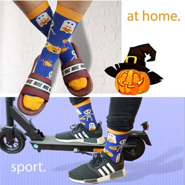 TwoSocks Freizeitsocken Halloween Socken Skelett für Damen und Herren Einheitsgröße (1 Paar)