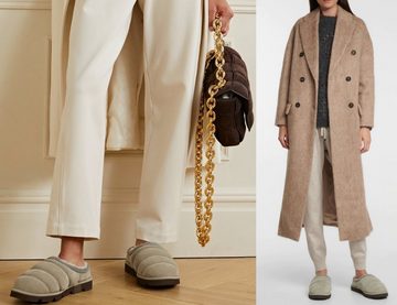 BRUNELLO CUCINELLI BRUNELLO CUCINELLI Quilted Suede Shearling Slippers Zierperlen Schuhe Sneaker Ballerinas